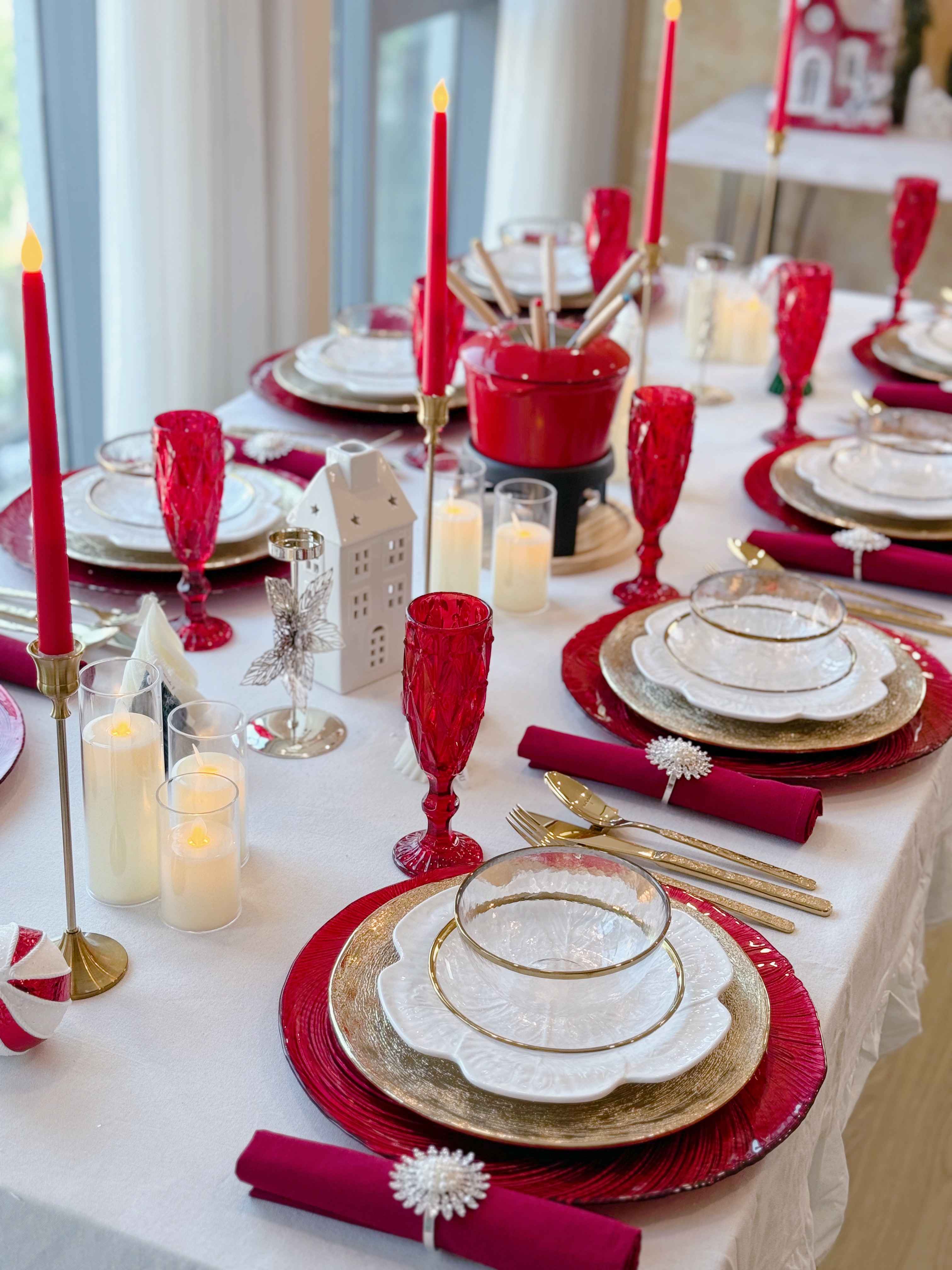 Set tiệc giáng sinh đỏ