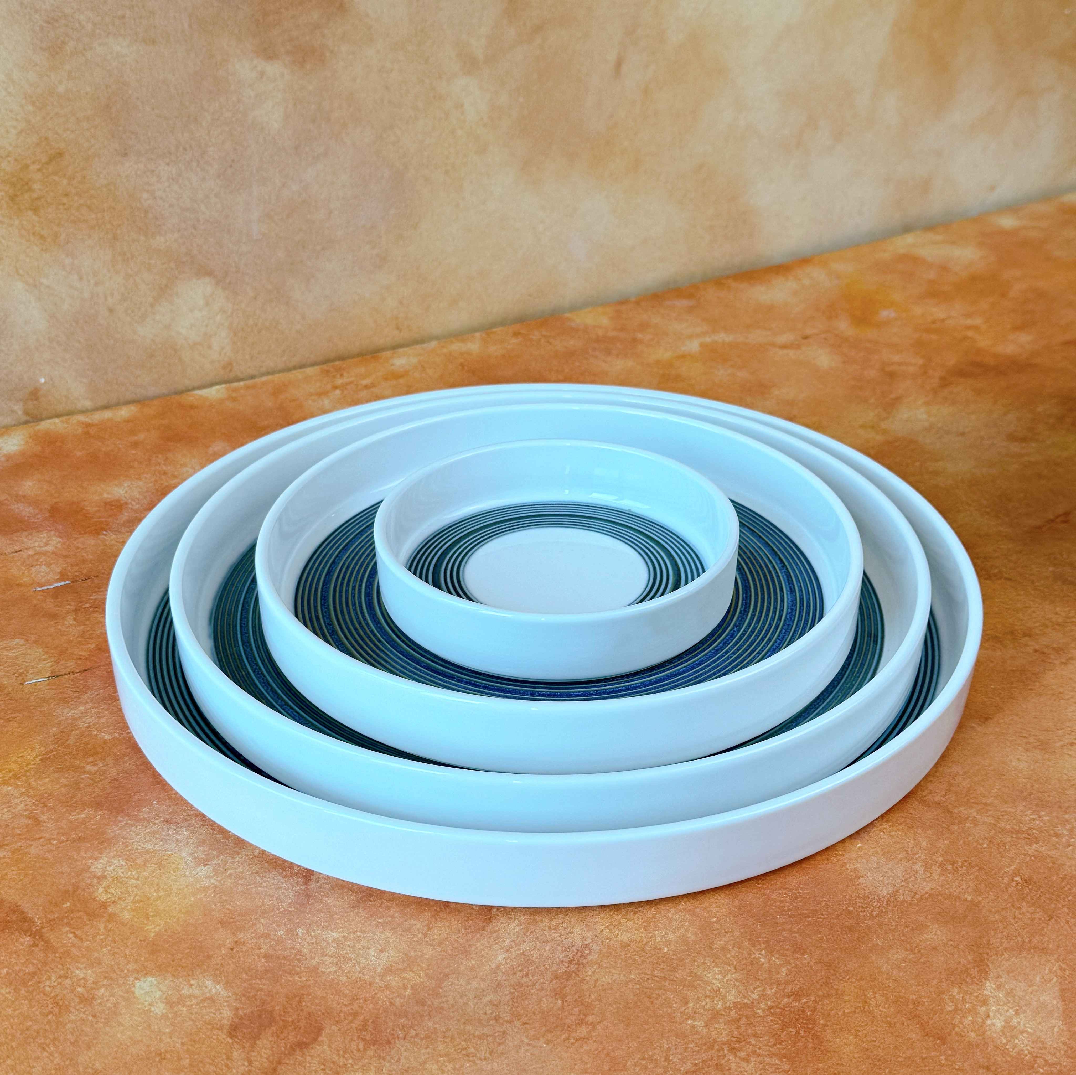 Bộ bát đĩa cao cấp phong cách hiện đại gân lam