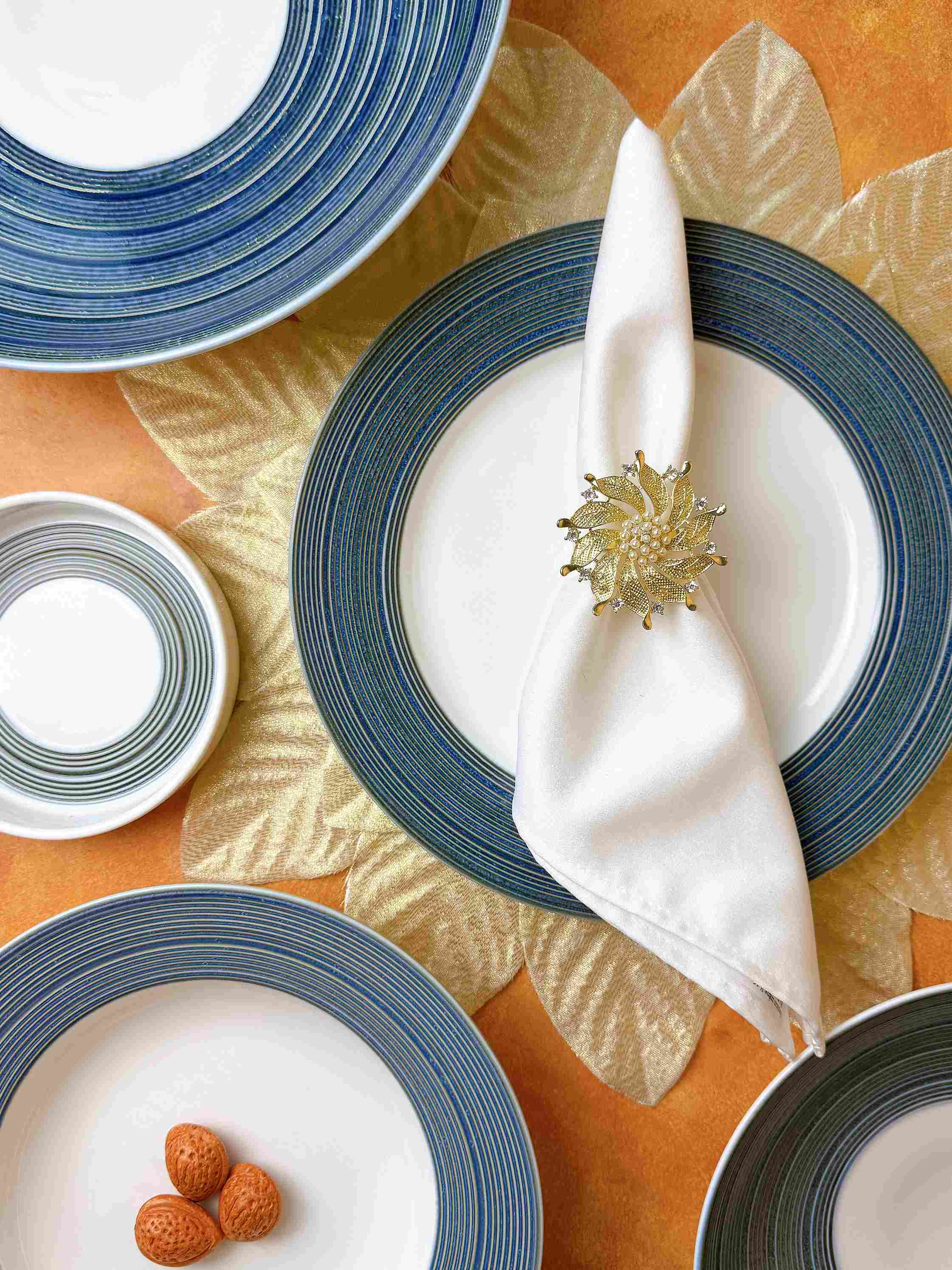 Bộ bát đĩa cao cấp phong cách hiện đại gân lam