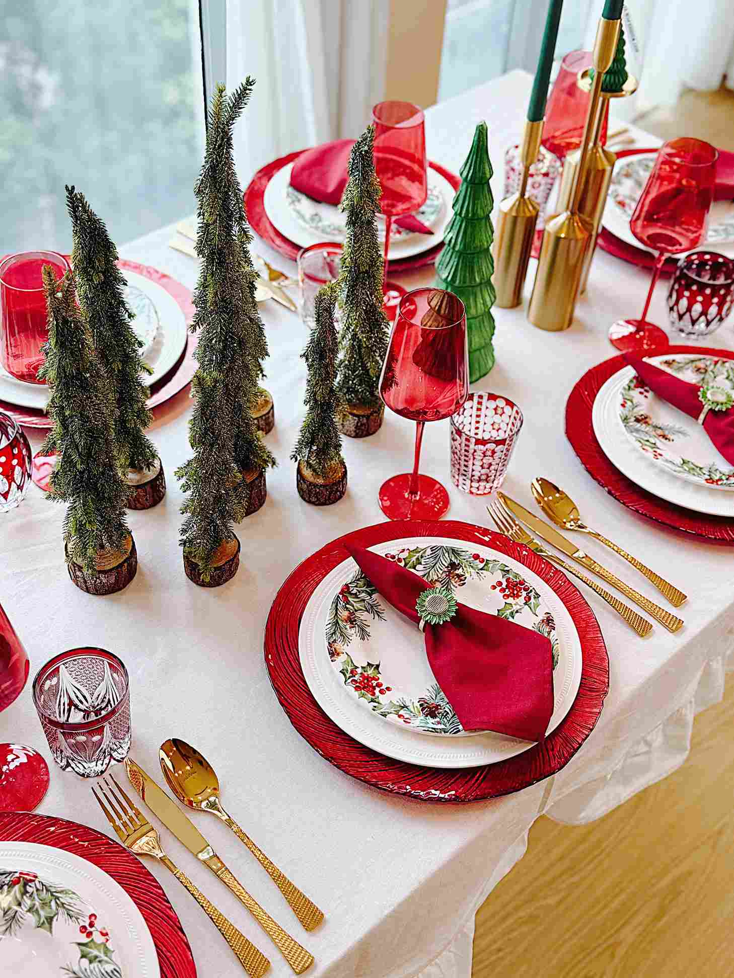 Set tiệc giáng sinh đĩa dây thông