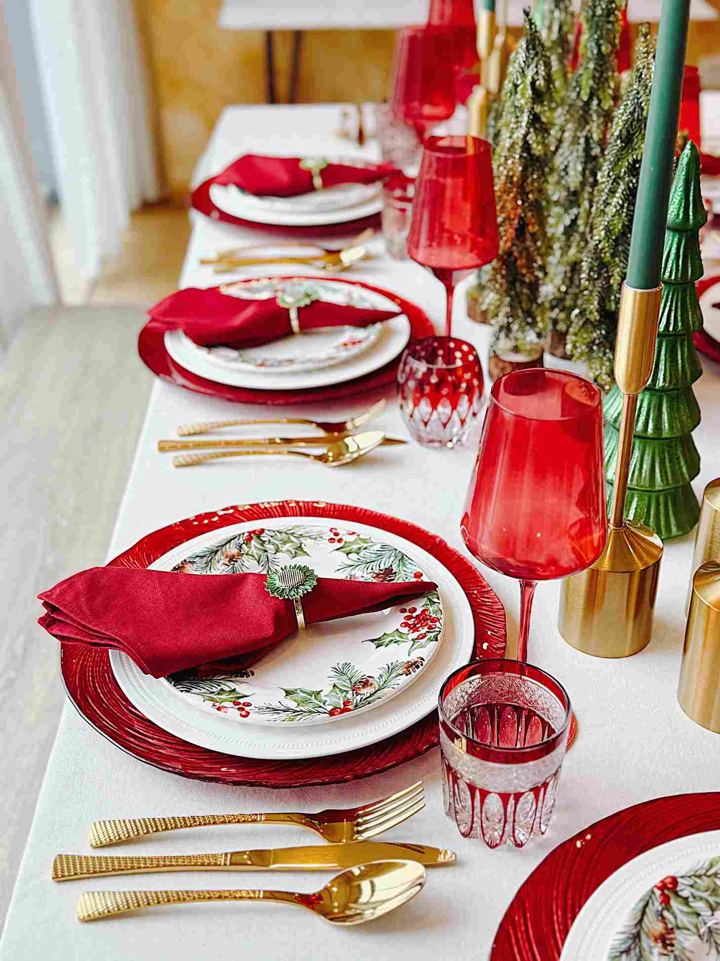 Set tiệc giáng sinh đĩa dây thông