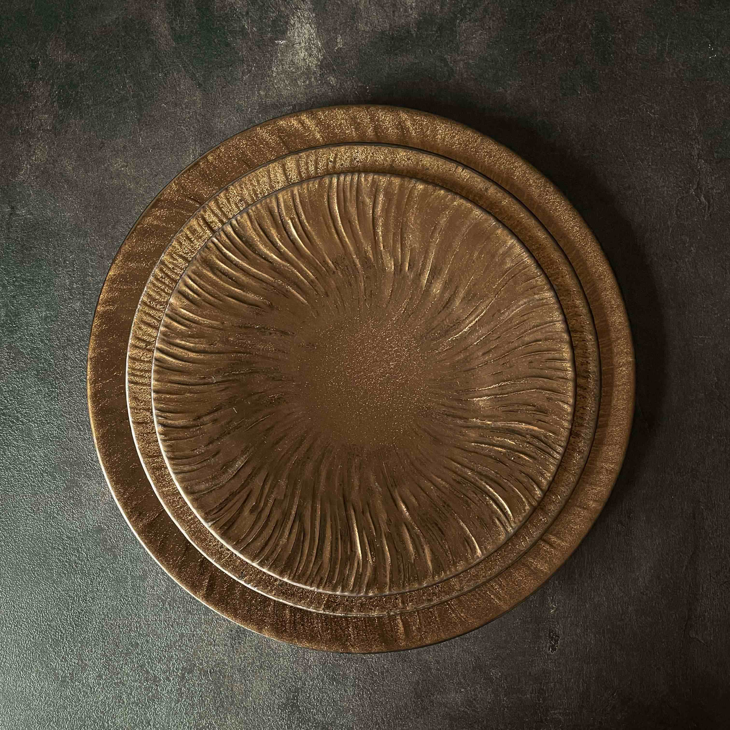 Bộ bát đĩa cao cấp tia sọc màu nâu