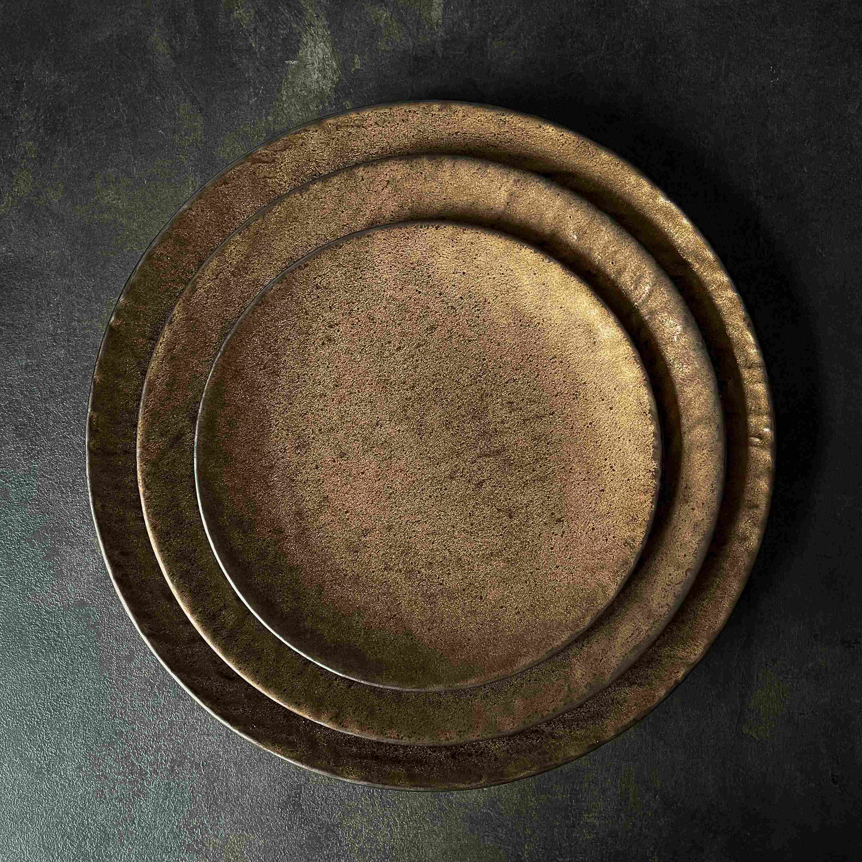 Bộ đĩa cao cấp nhăn màu nâu