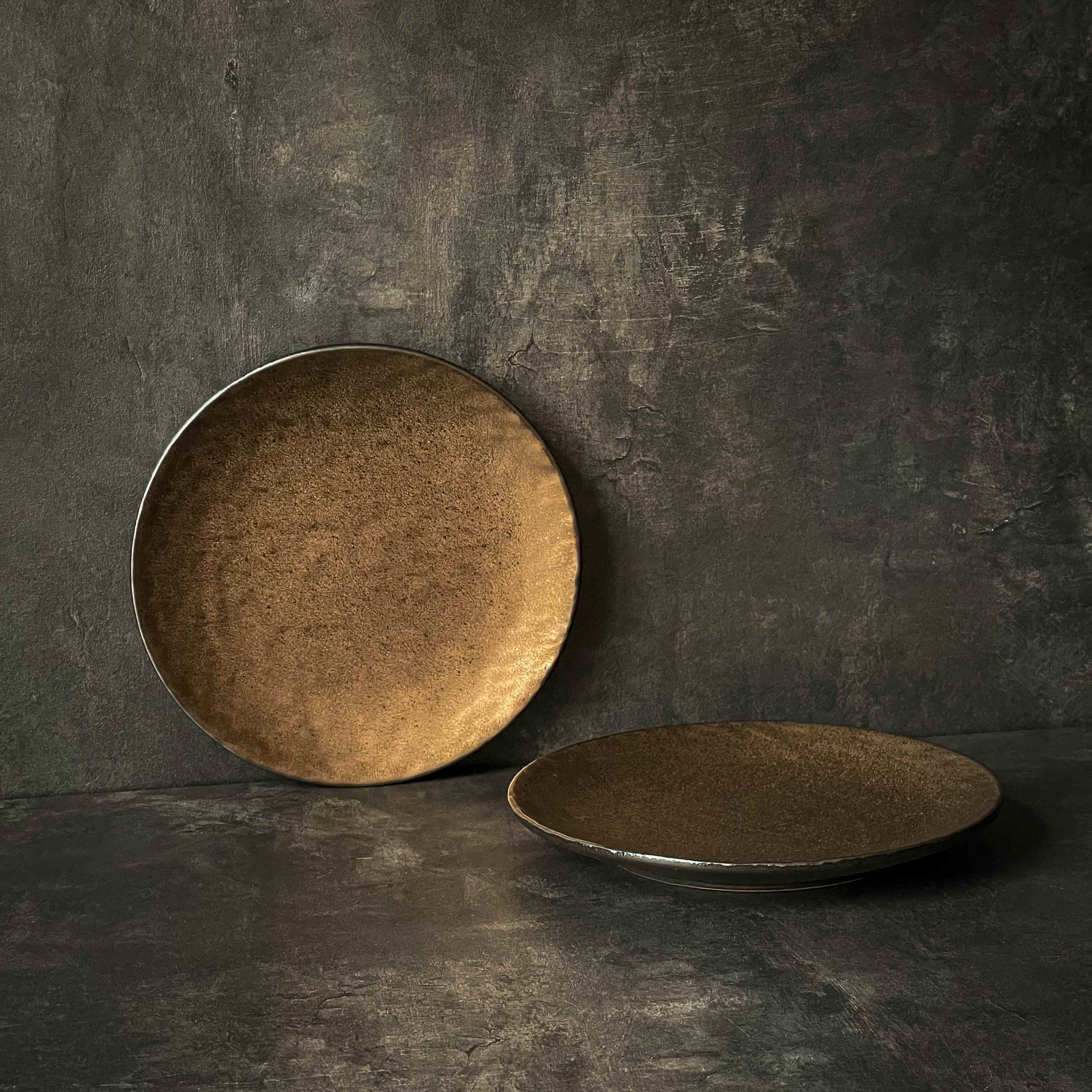 Bộ đĩa cao cấp nhăn màu nâu