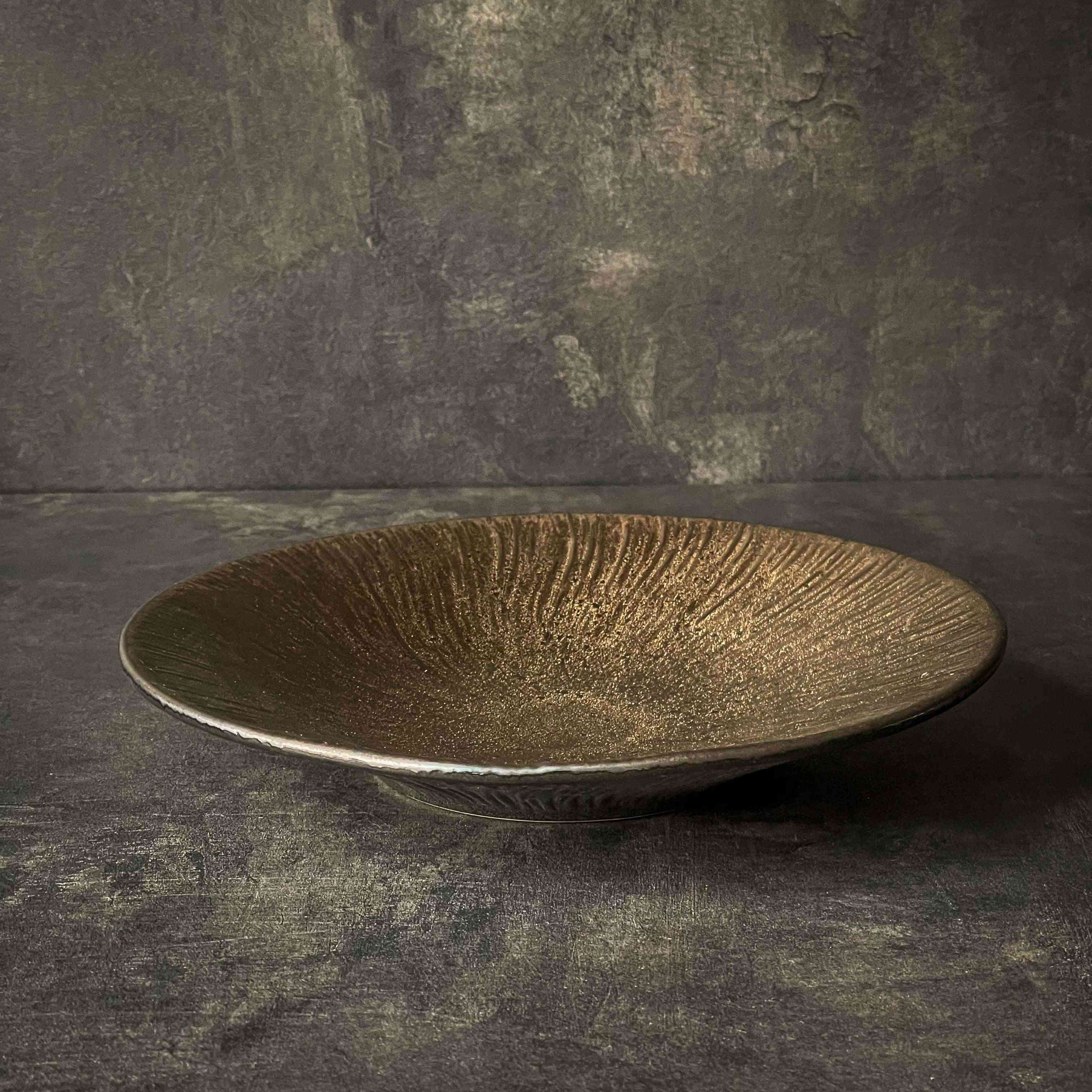 Bộ bát đĩa cao cấp tia sọc màu nâu