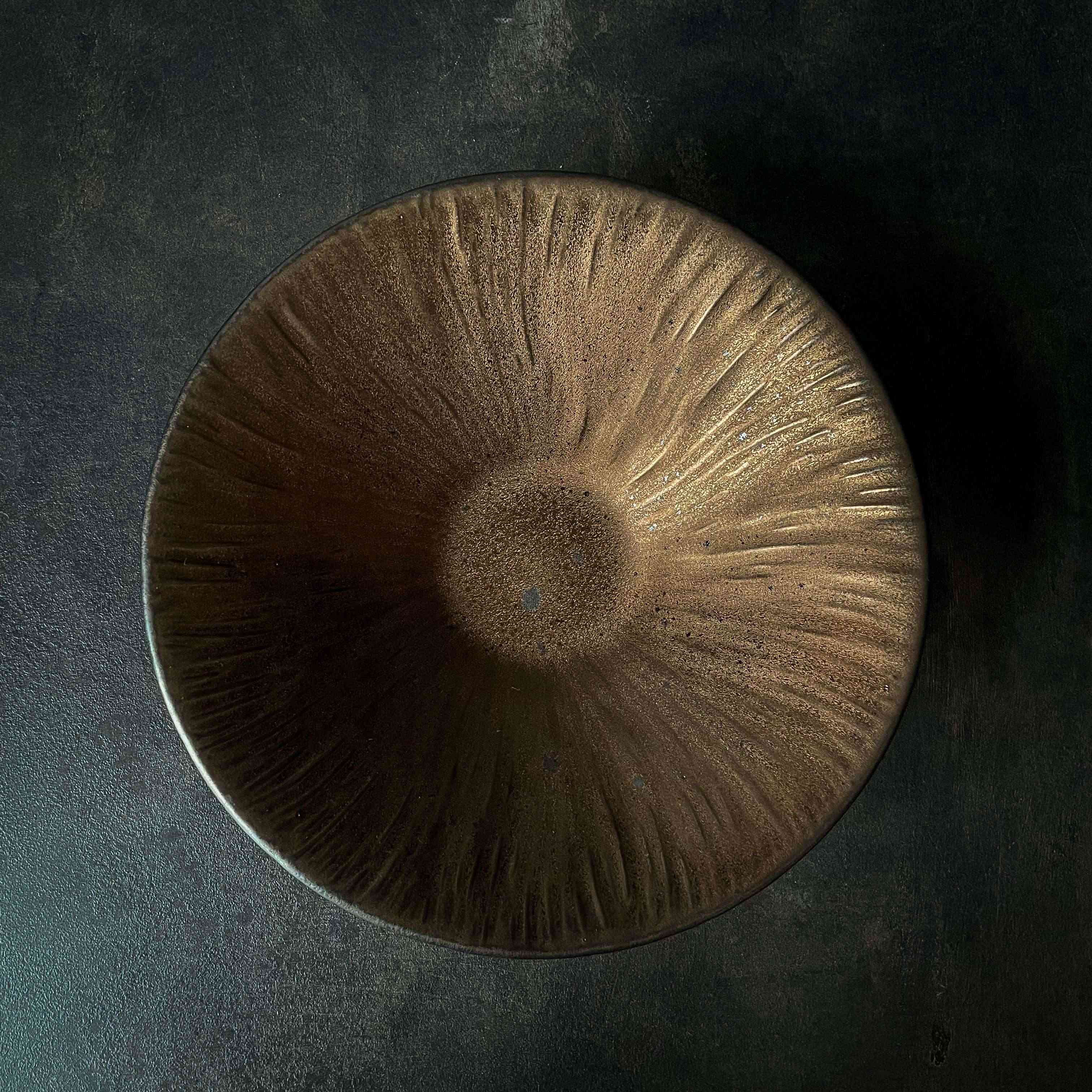 Bộ bát đĩa cao cấp tia sọc màu nâu