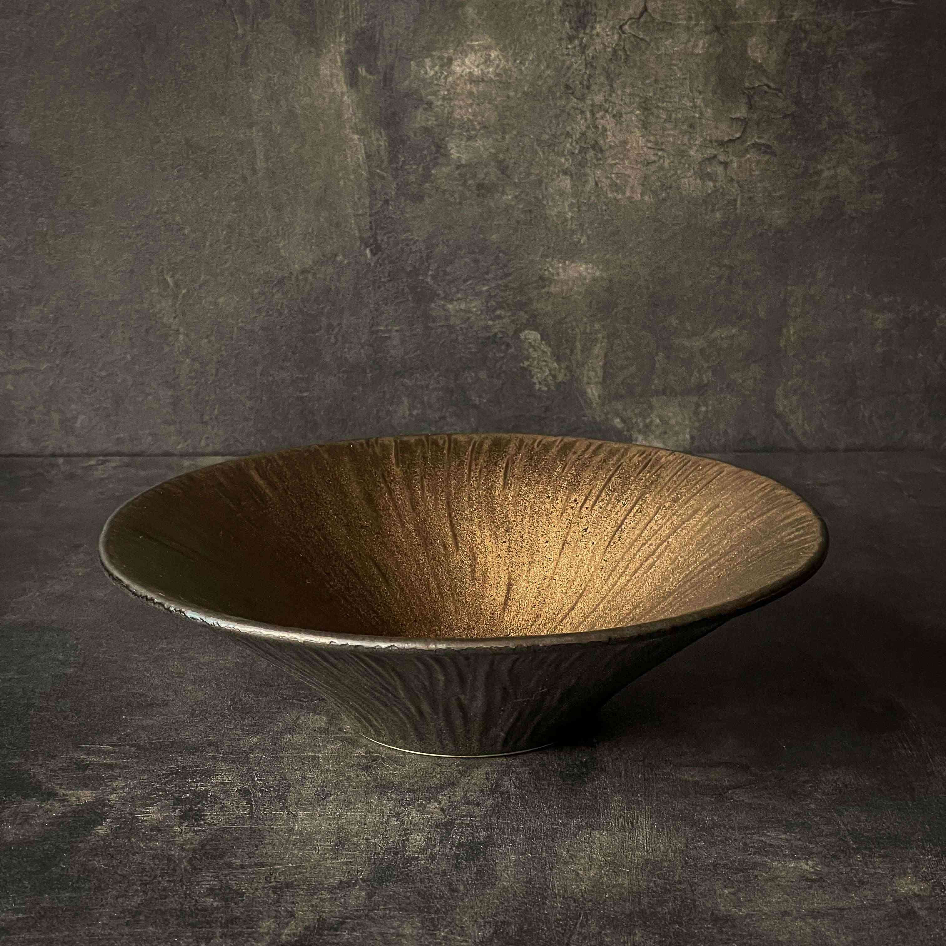 Bộ bát đĩa cao cấp tia sọc màu nâu