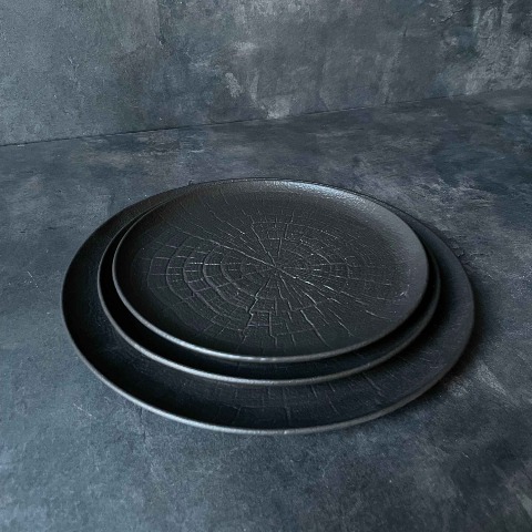 Bộ đĩa cao cấp rạn màu đen