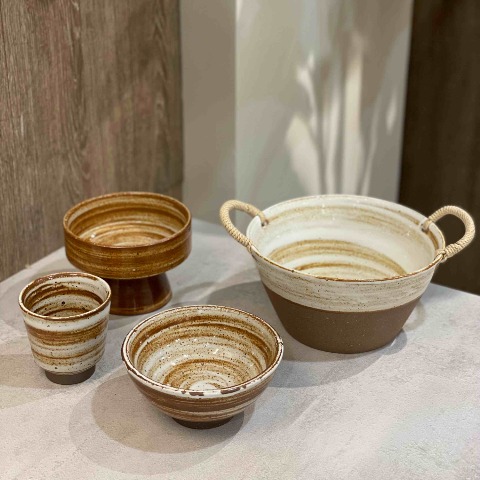 Bộ bát đĩa gia đình cao cấp màu nâu capuchino
