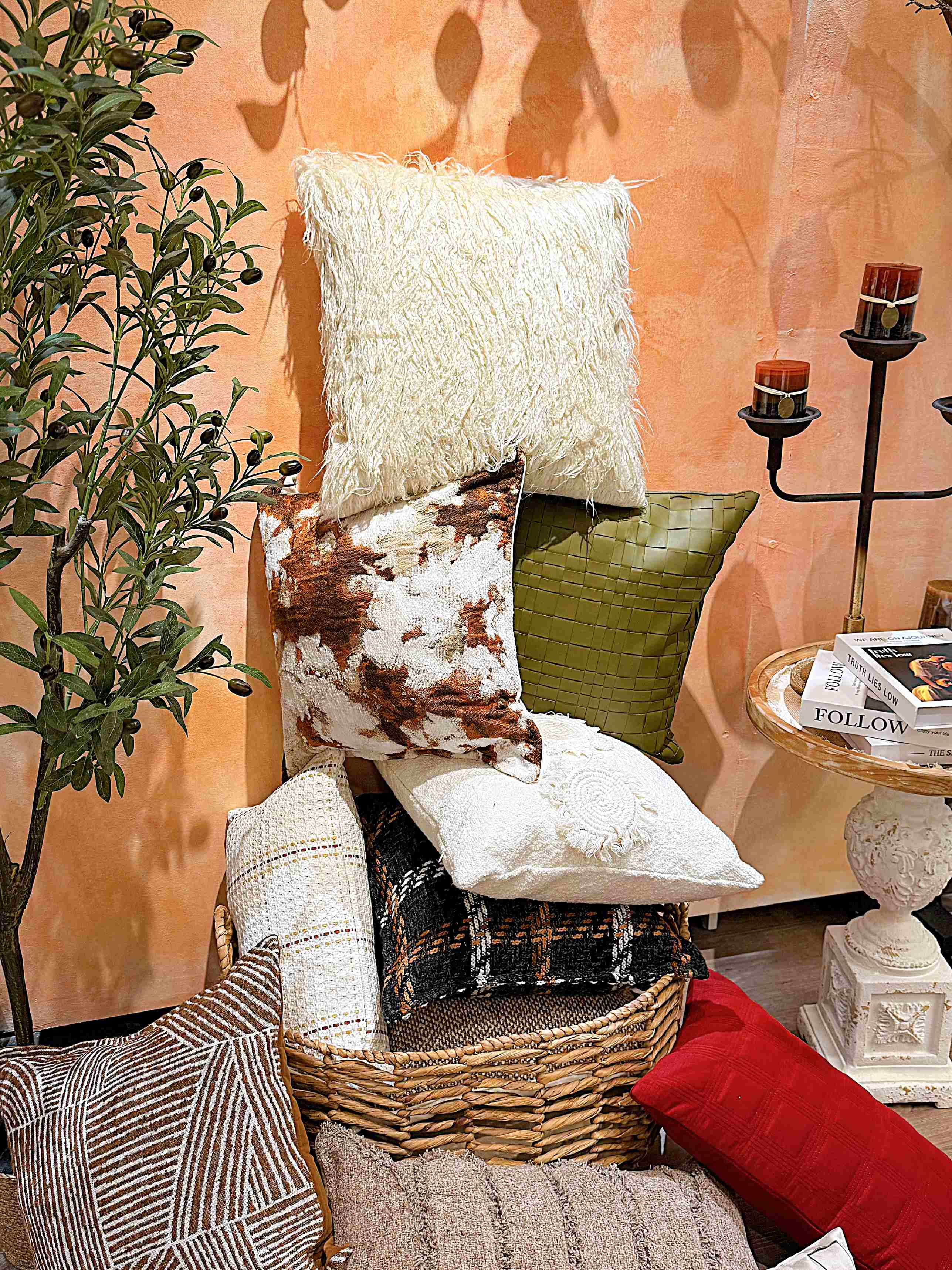 Vỏ gối lông trắng