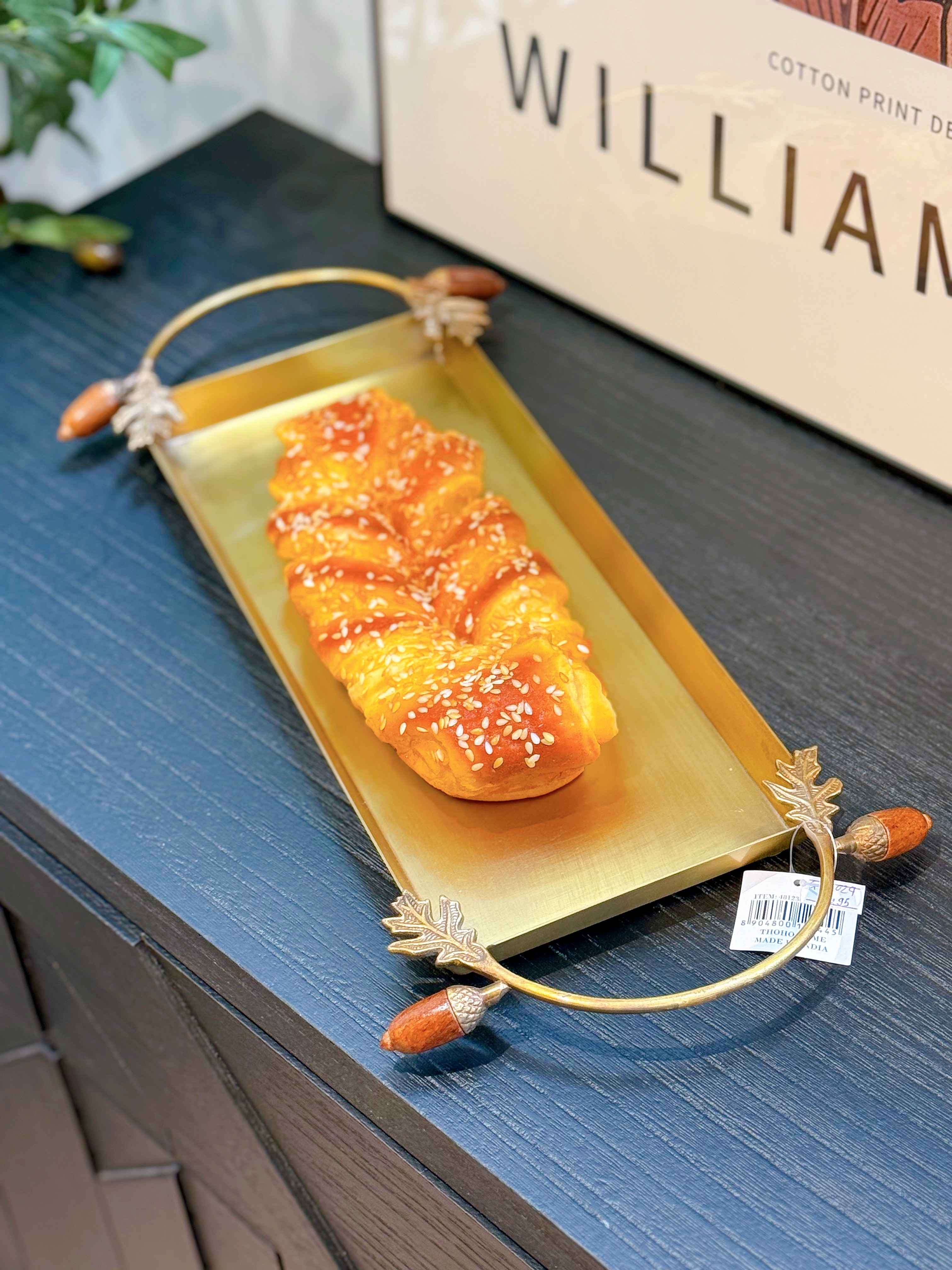 Đồng Ấn Độ khay hình chữ nhật hạt dẻ V46*15