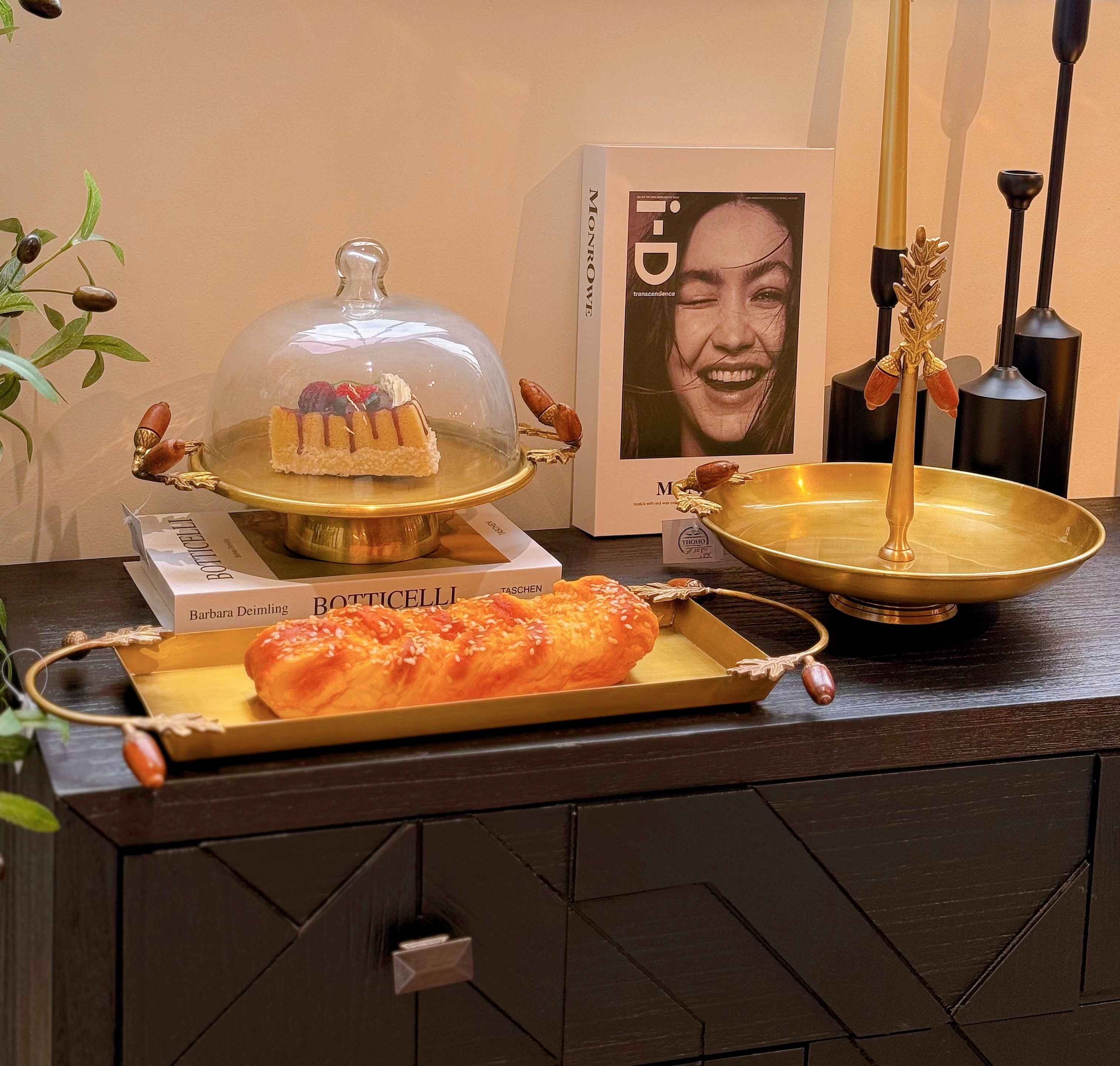 Đồng Ấn Độ khay hình chữ nhật hạt dẻ V46*15