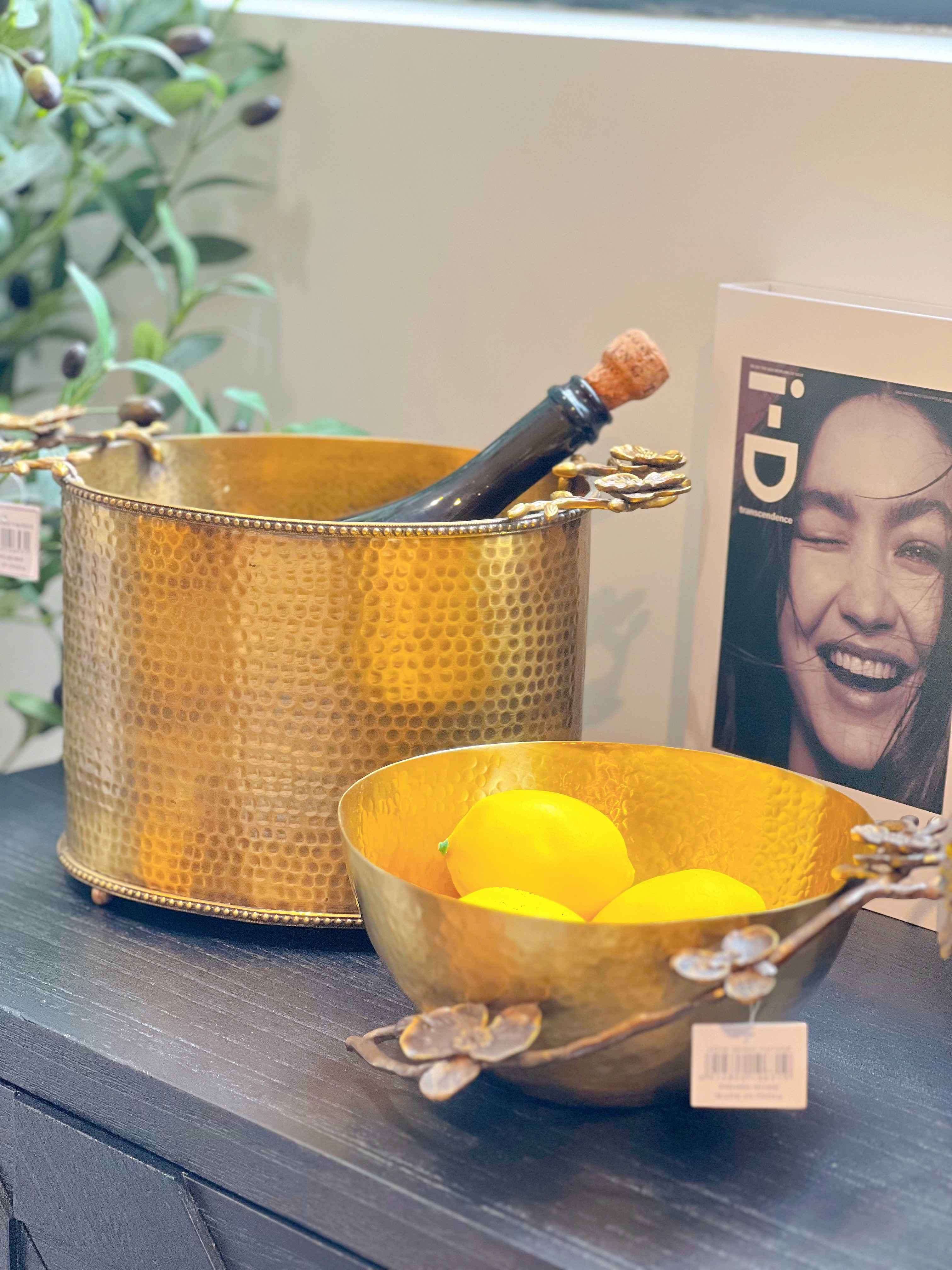 Đồng Ấn Độ  Bowl hai quai hoa