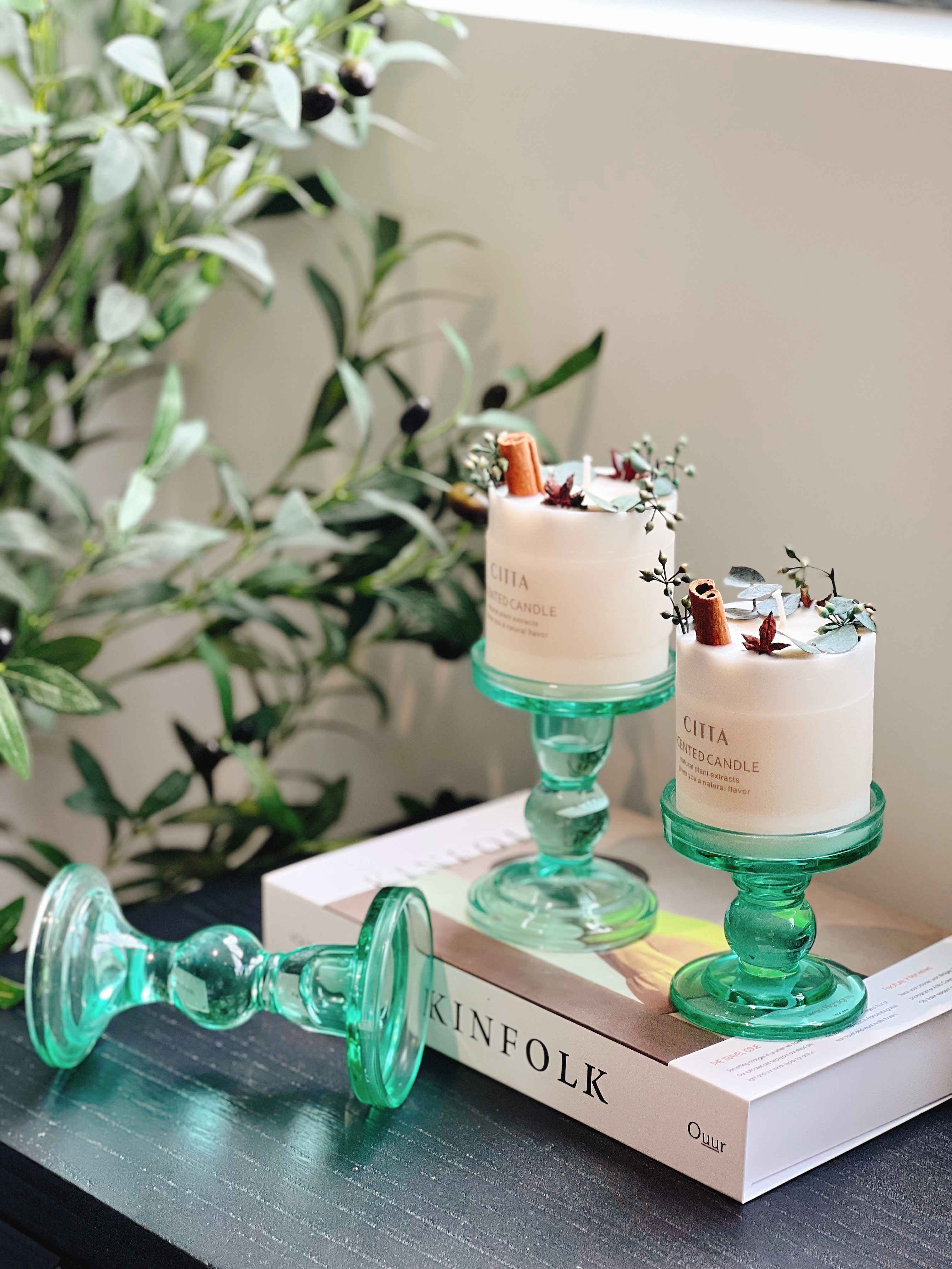 Chân nến thuỷ tinh Mint