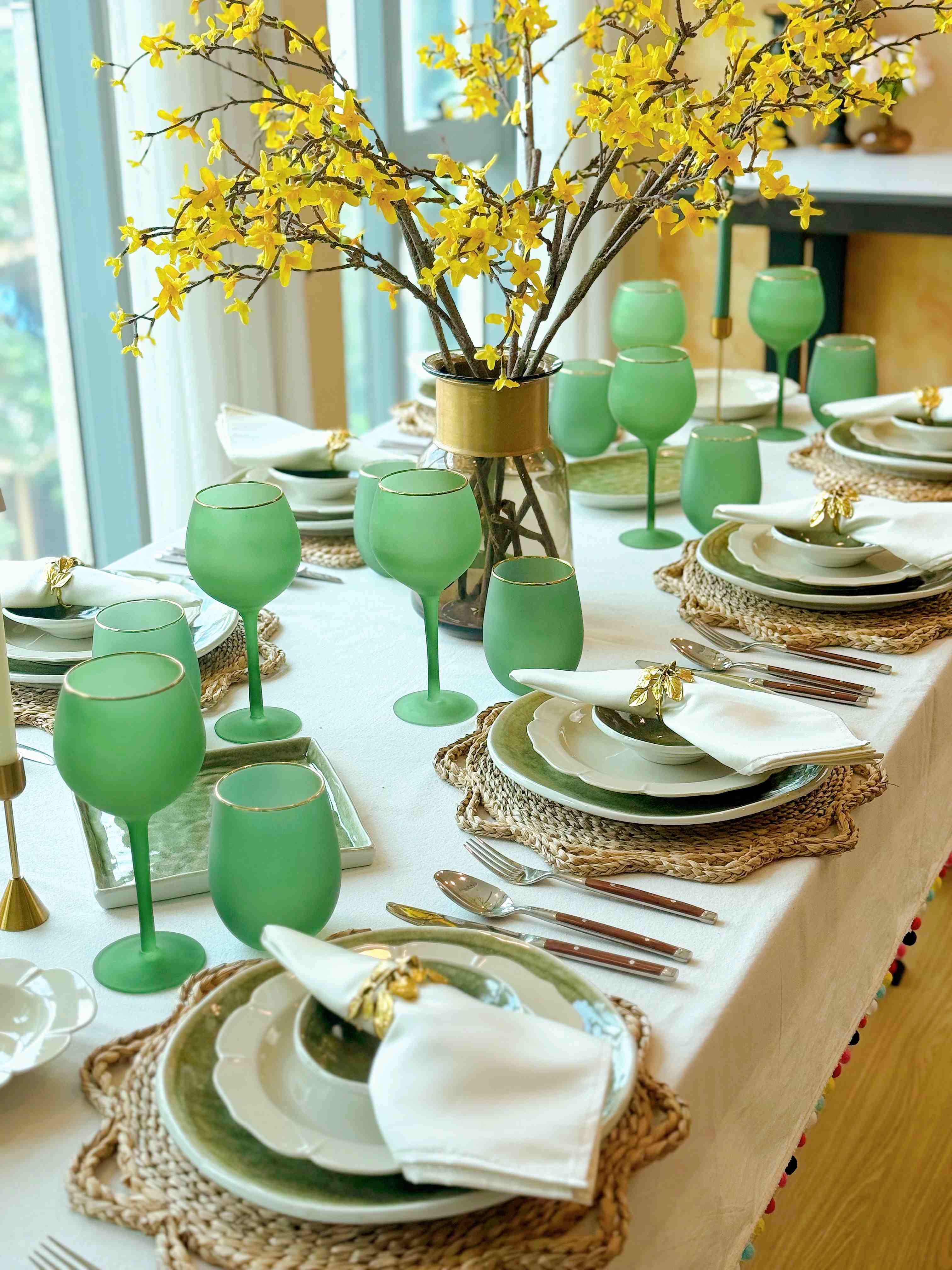 Set tiệc vintage cốm bóng