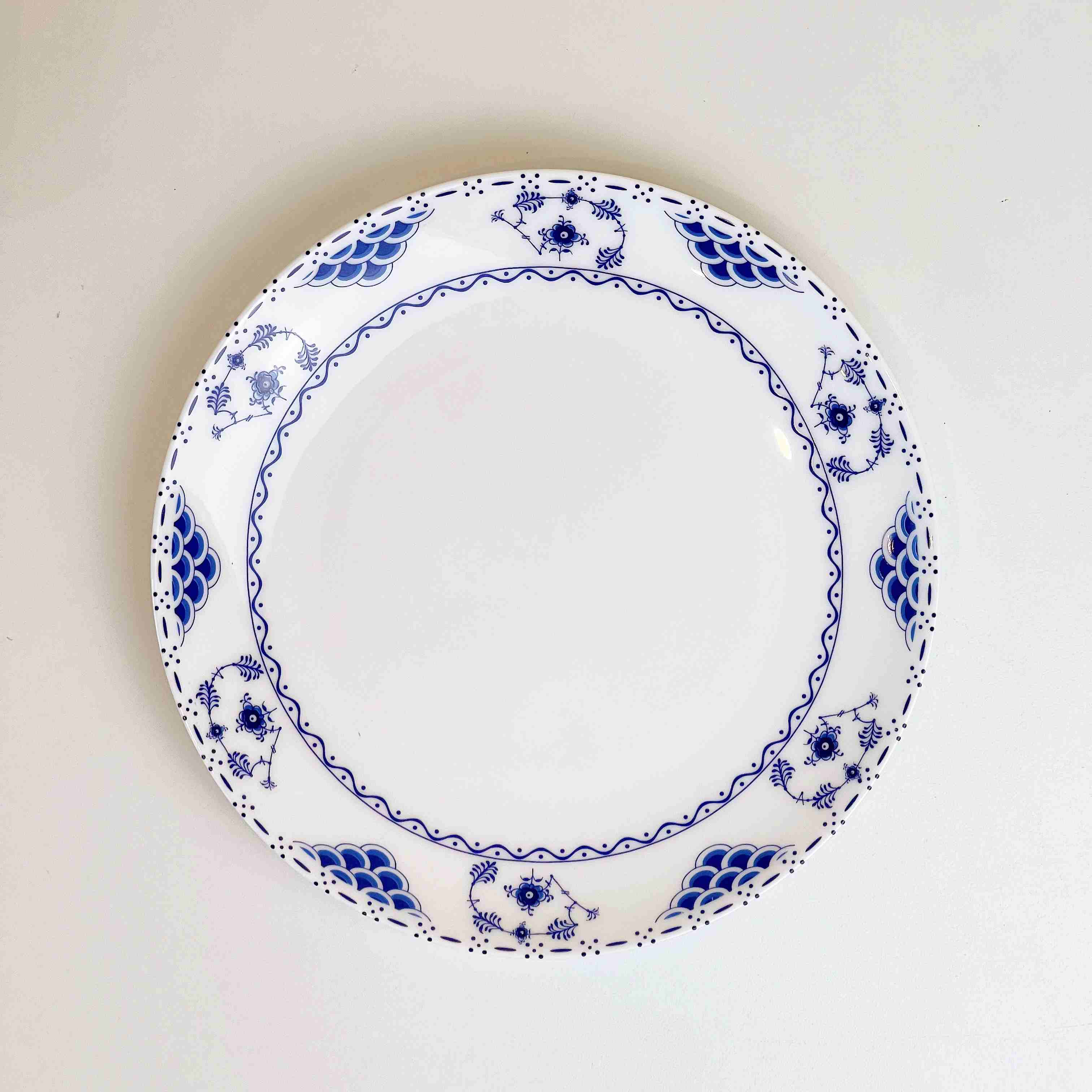 Set tiệc đĩa họa tiết xanh