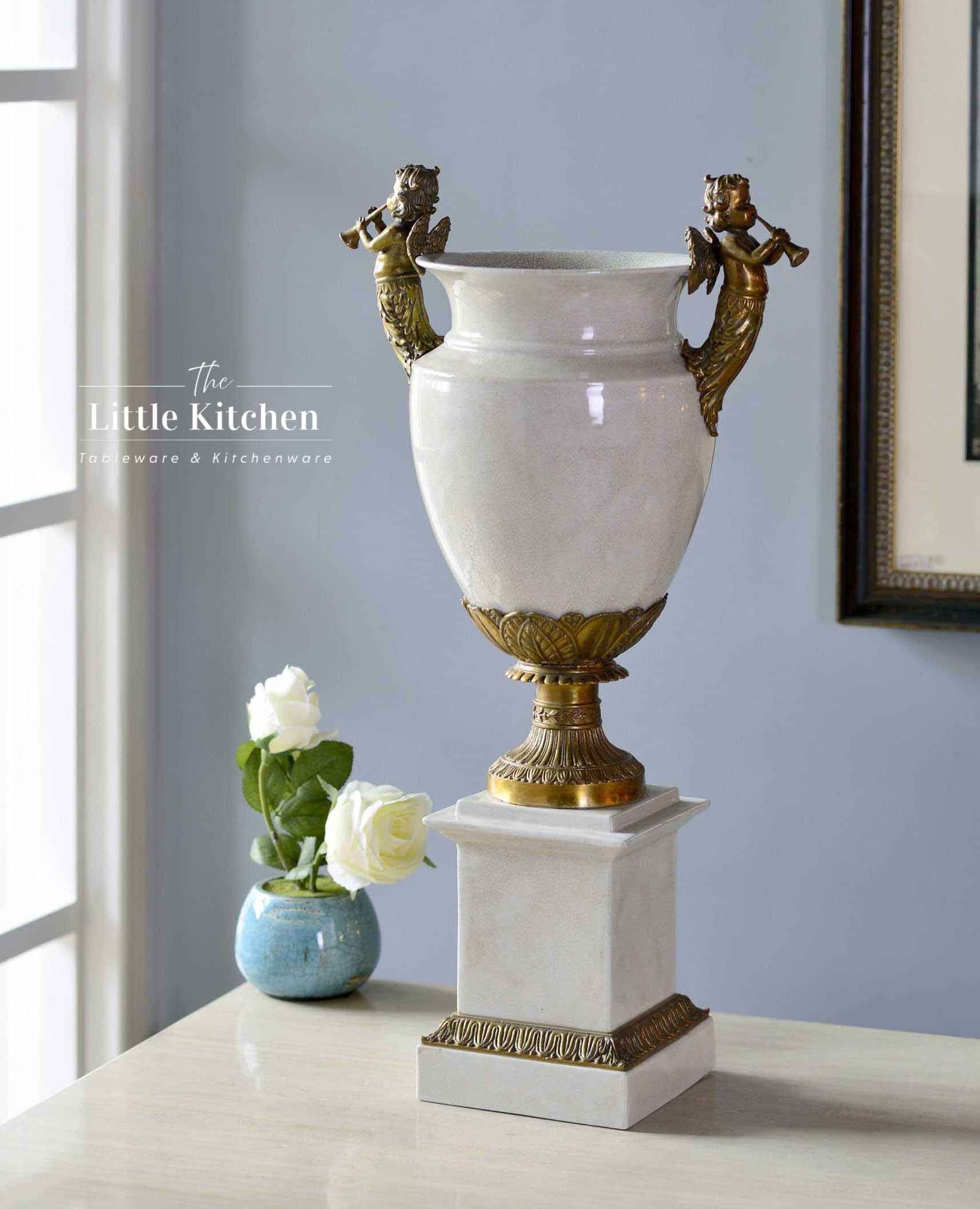 Cúp sứ đồng Trắng 38x21