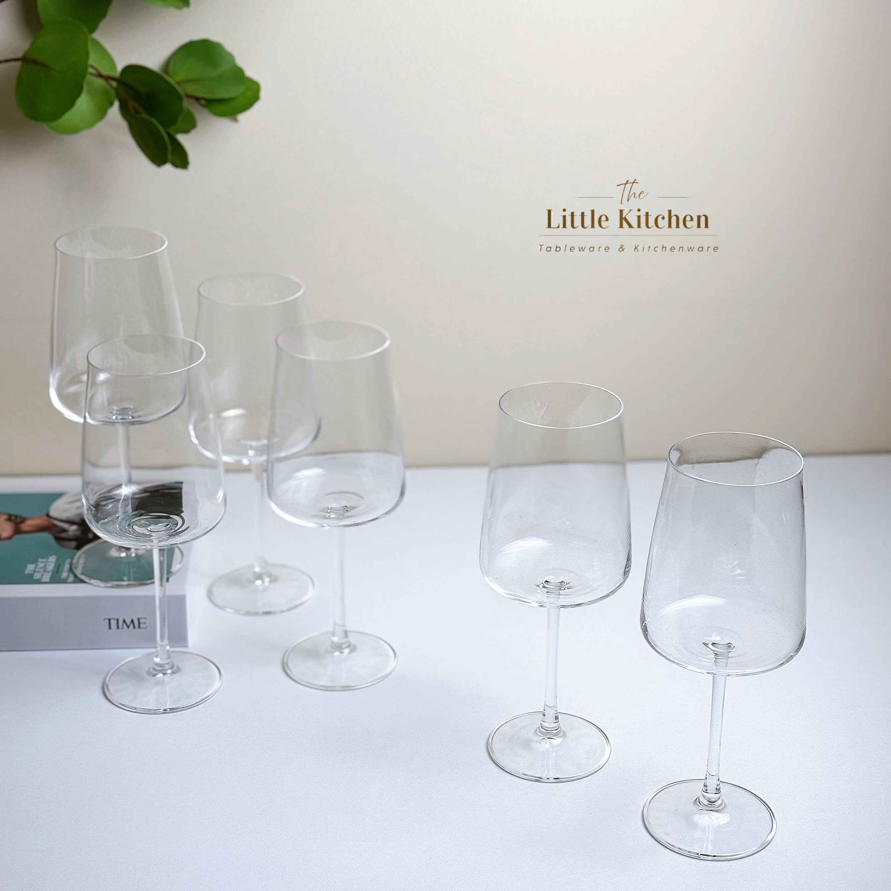 Set 6 ly thuỷ tinh bầu trắng