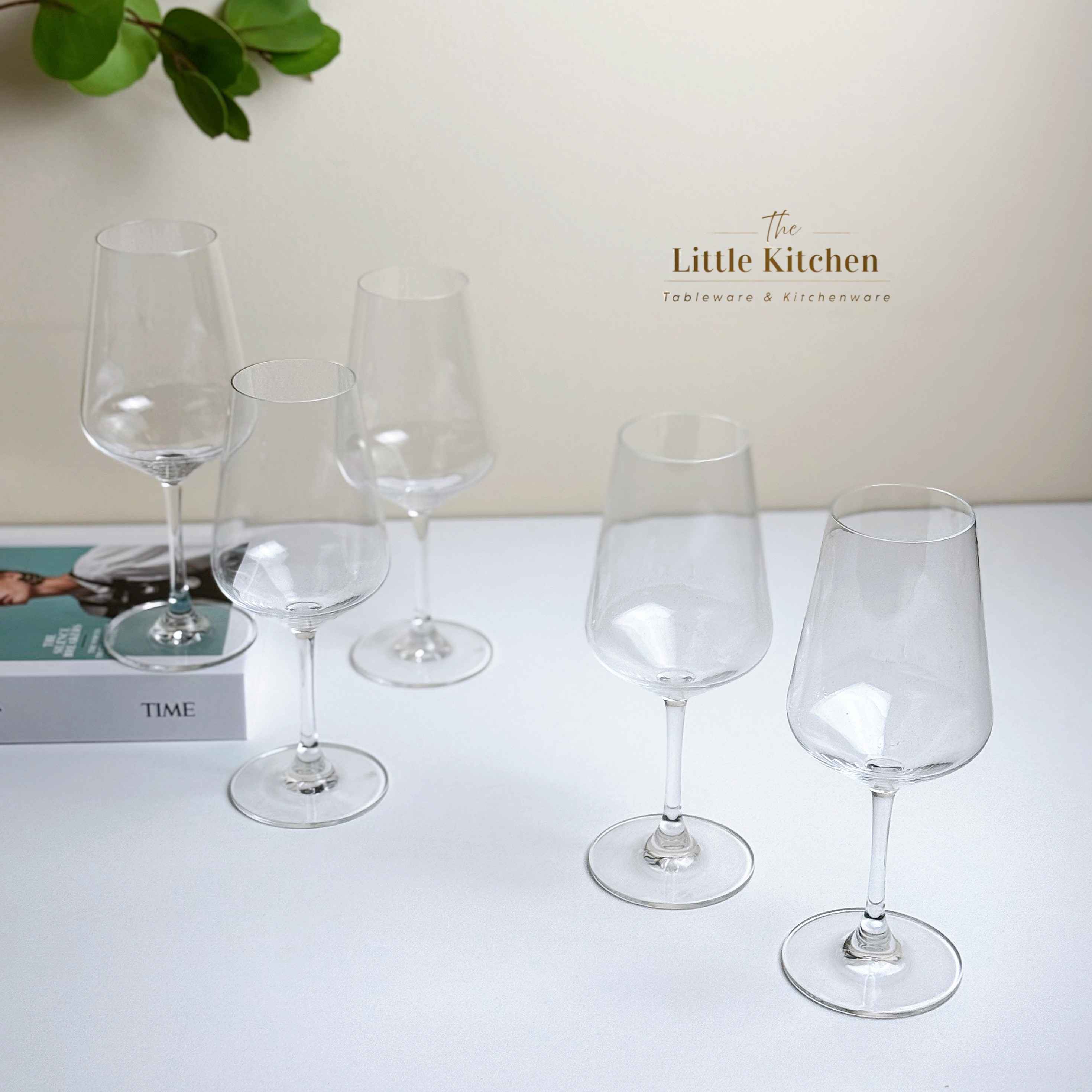 Set 6 ly pha lê trắng