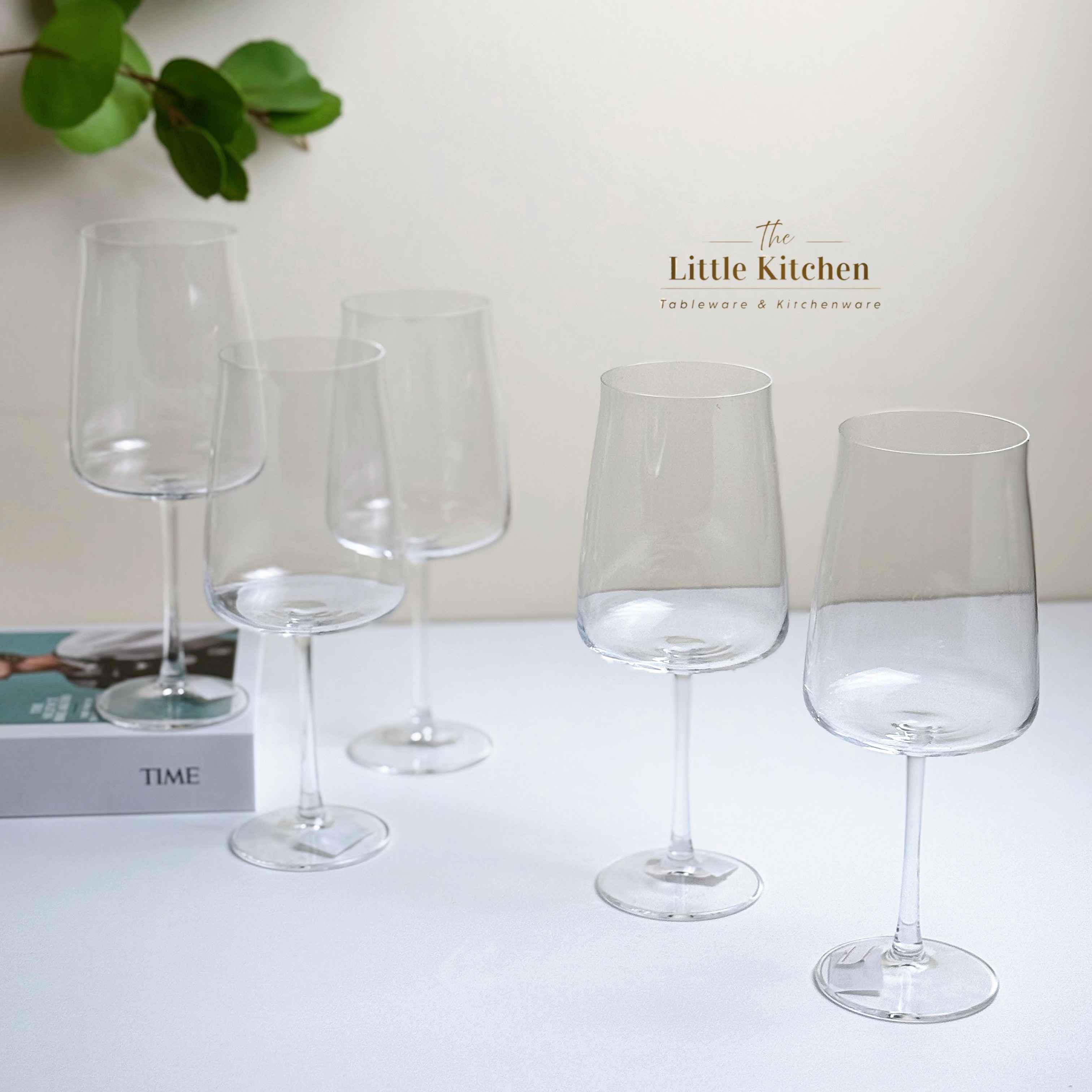 Set 6 ly thuỷ tinh bầu trắng