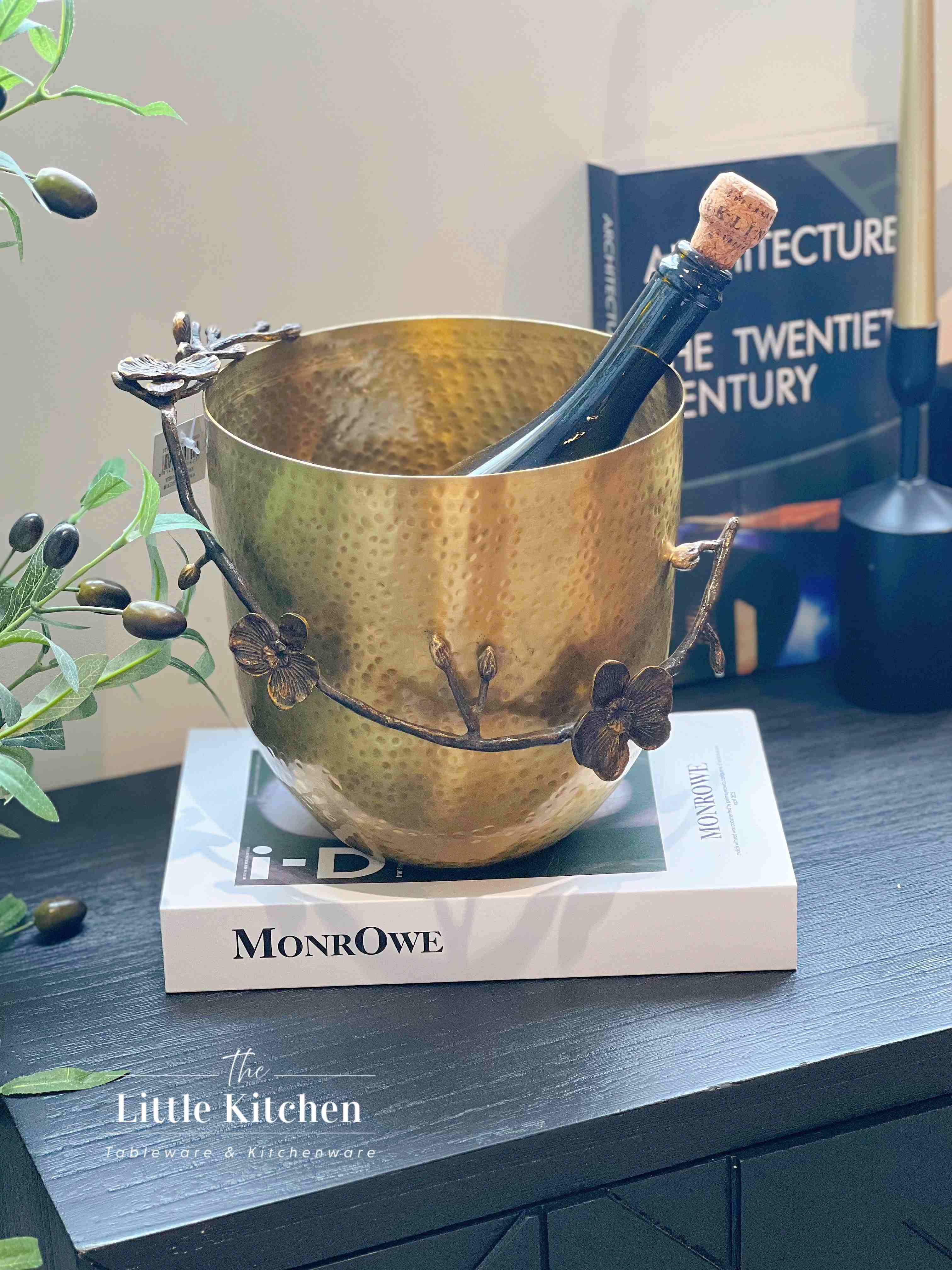 Đồng Ấn Độ bowl đá cành hoa Vàng20