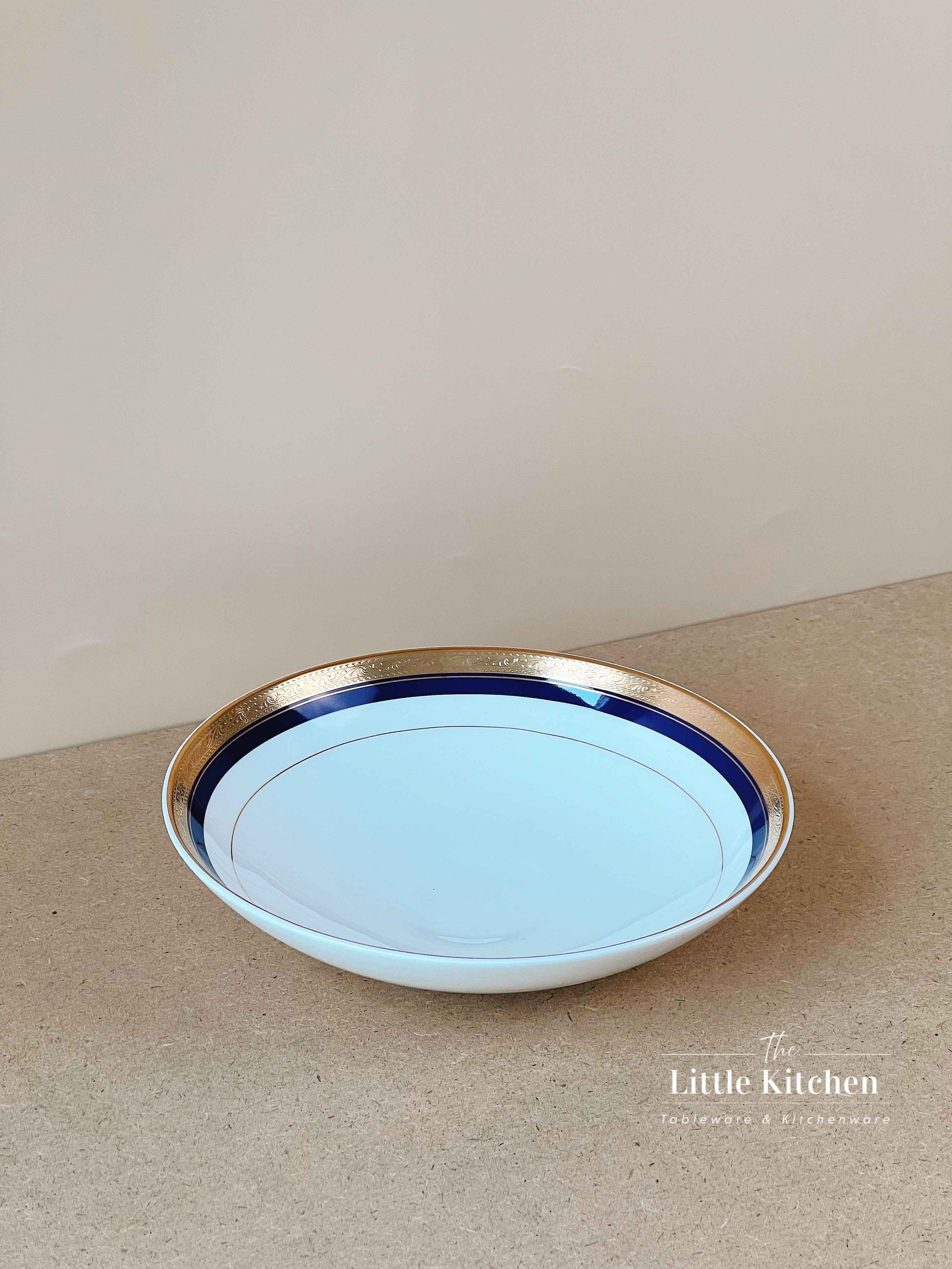 Bộ bát đĩa cao cấp sứ xương viền lam vàng