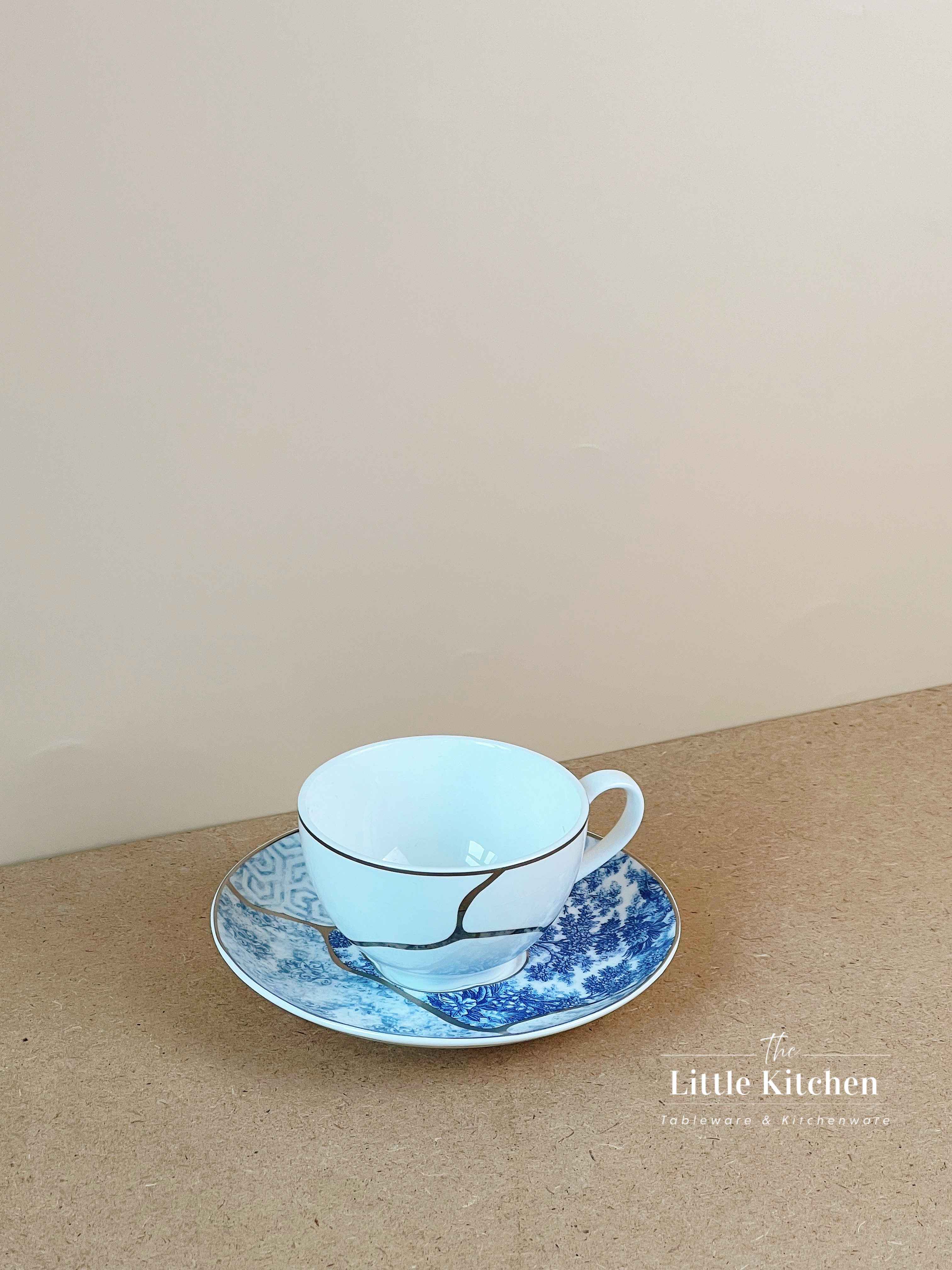 Bộ bát đĩa cao cấp sứ xương hoa văn lam