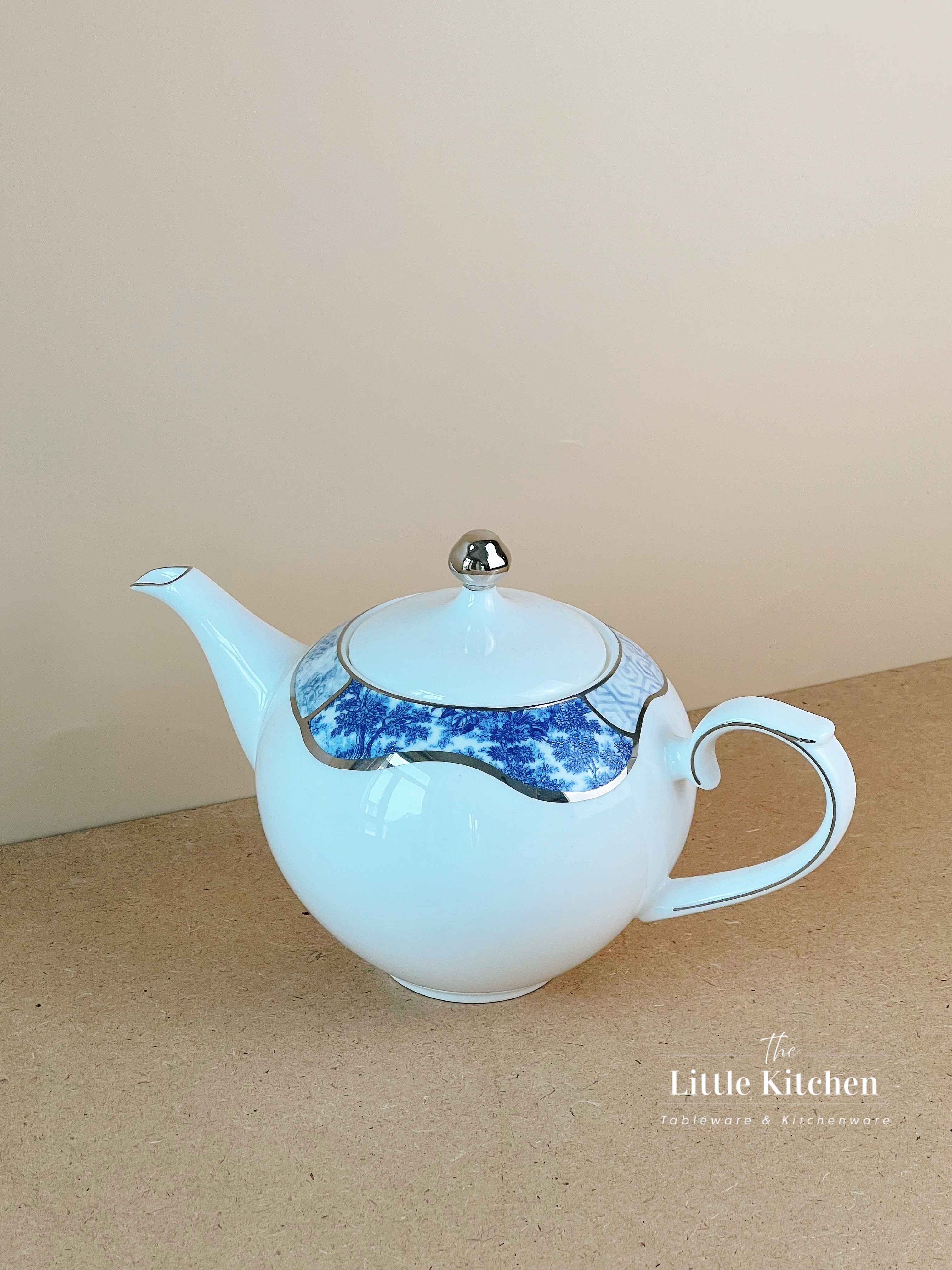 Bộ bát đĩa cao cấp sứ xương hoa văn lam