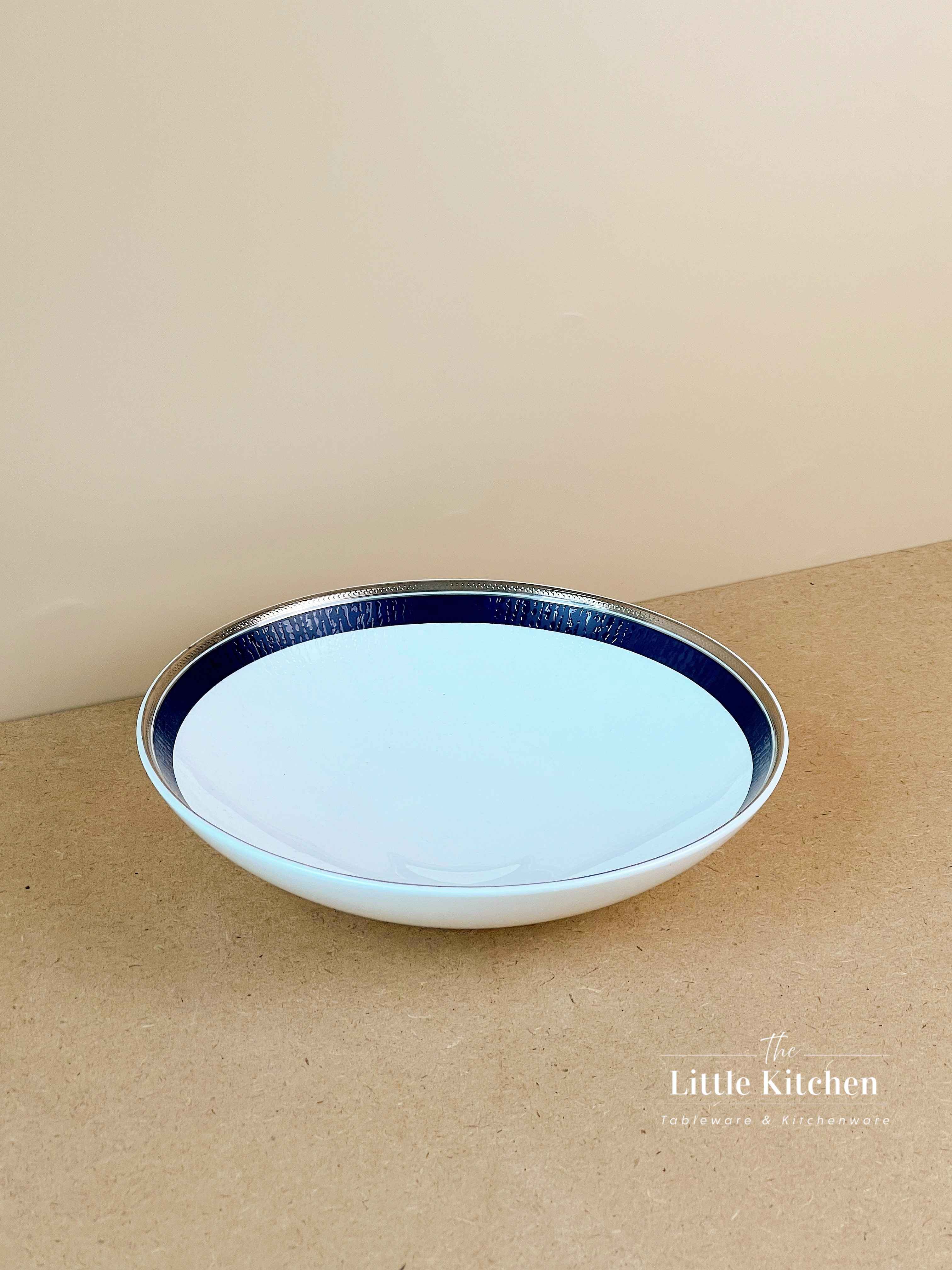 Bộ bát đĩa cao cấp sứ xương viền lam Bạc