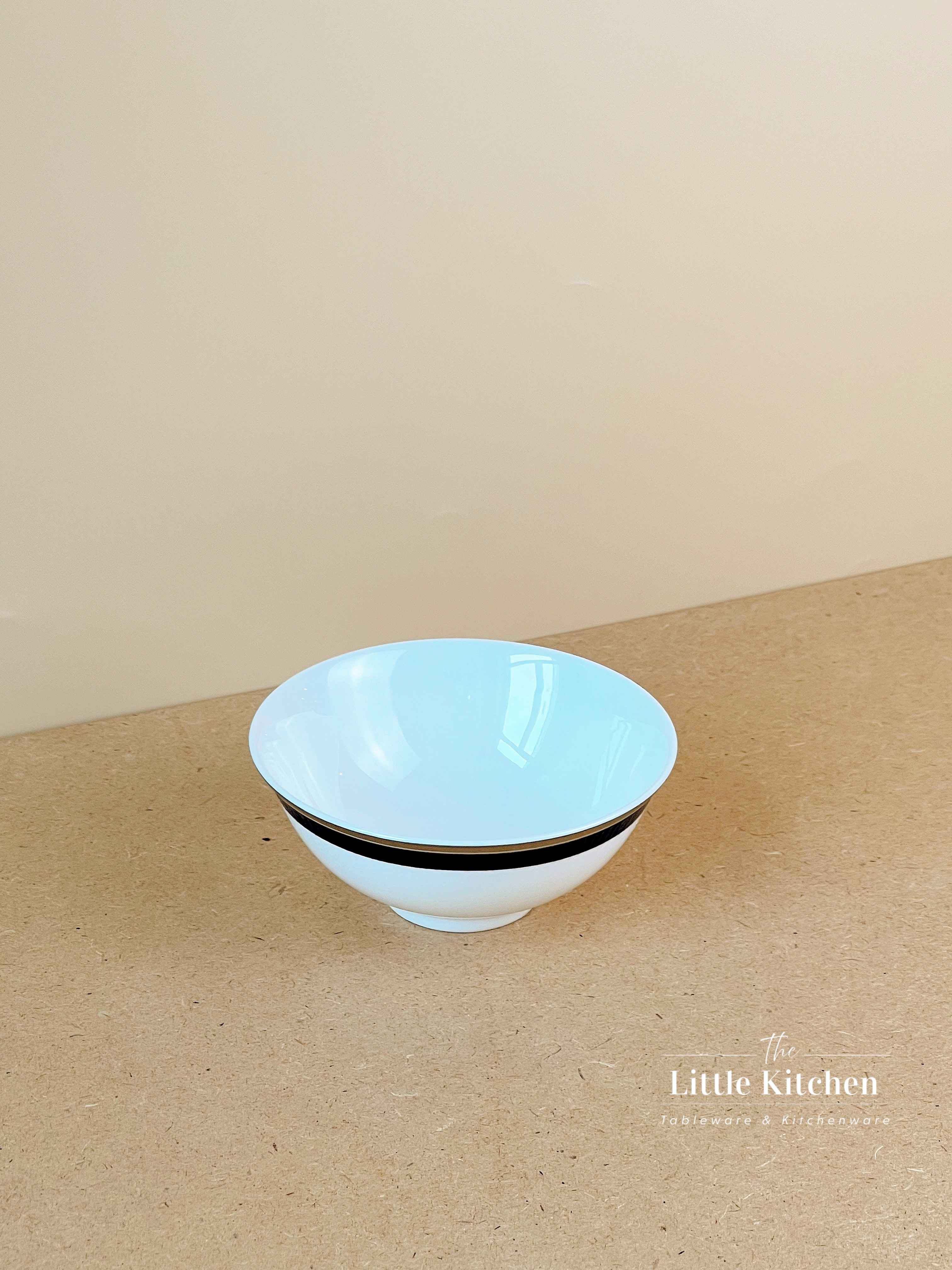 Bộ bát đĩa cao cấp sứ xương viền lam Bạc