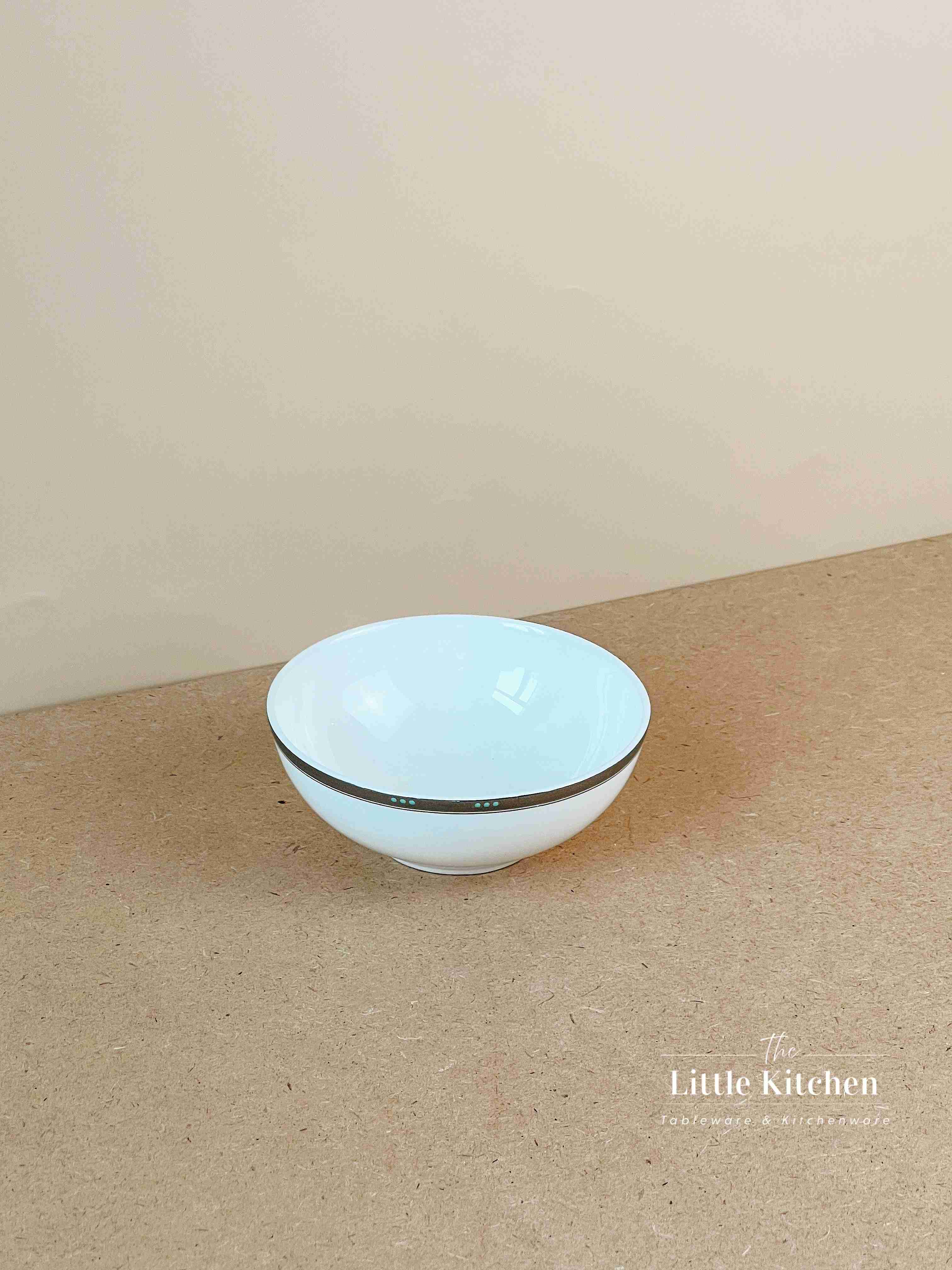 Bộ bát đĩa cao cấp sứ  Magie màu trắng viền bi