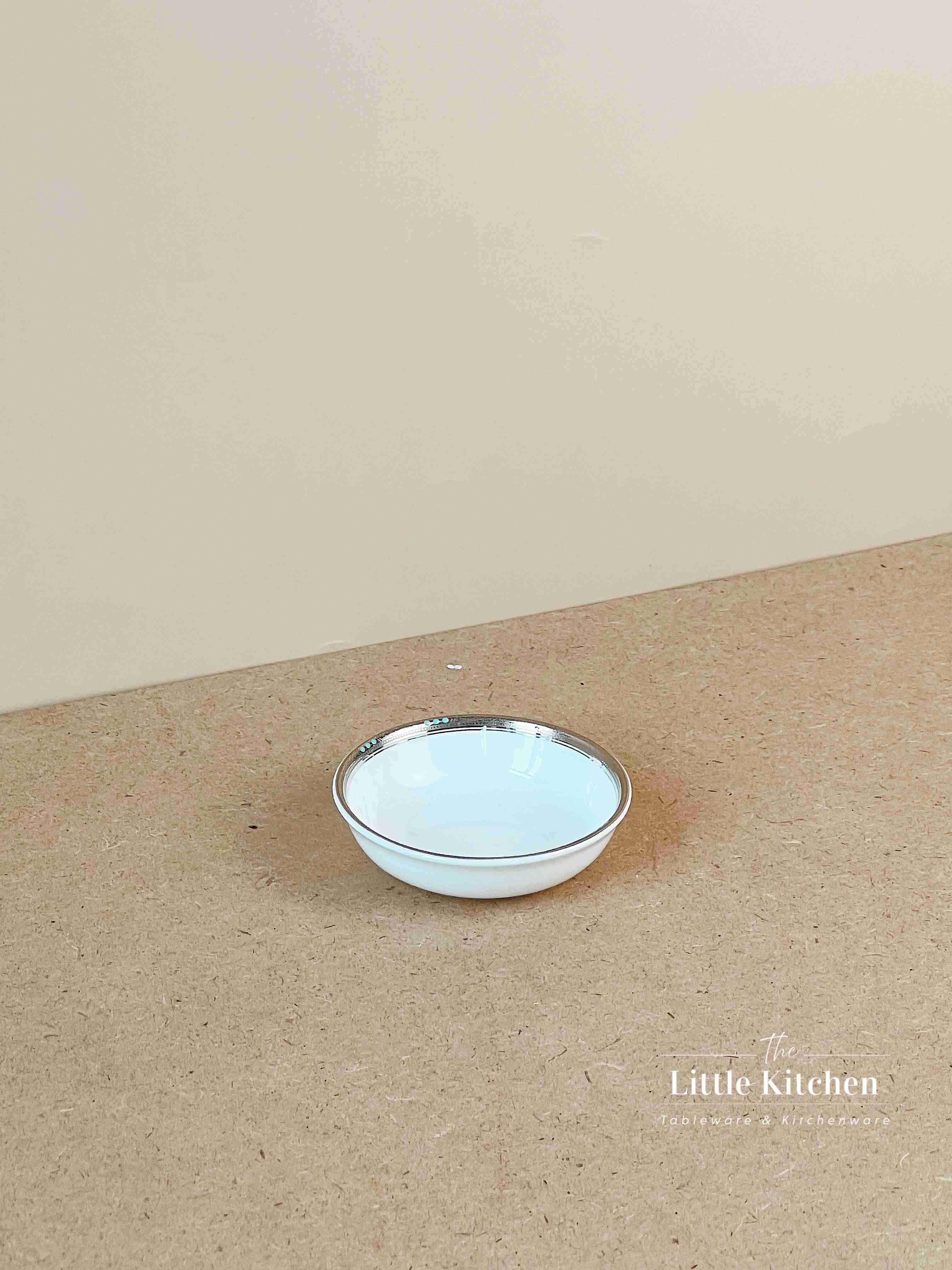 Bộ bát đĩa cao cấp sứ  Magie màu trắng viền bi