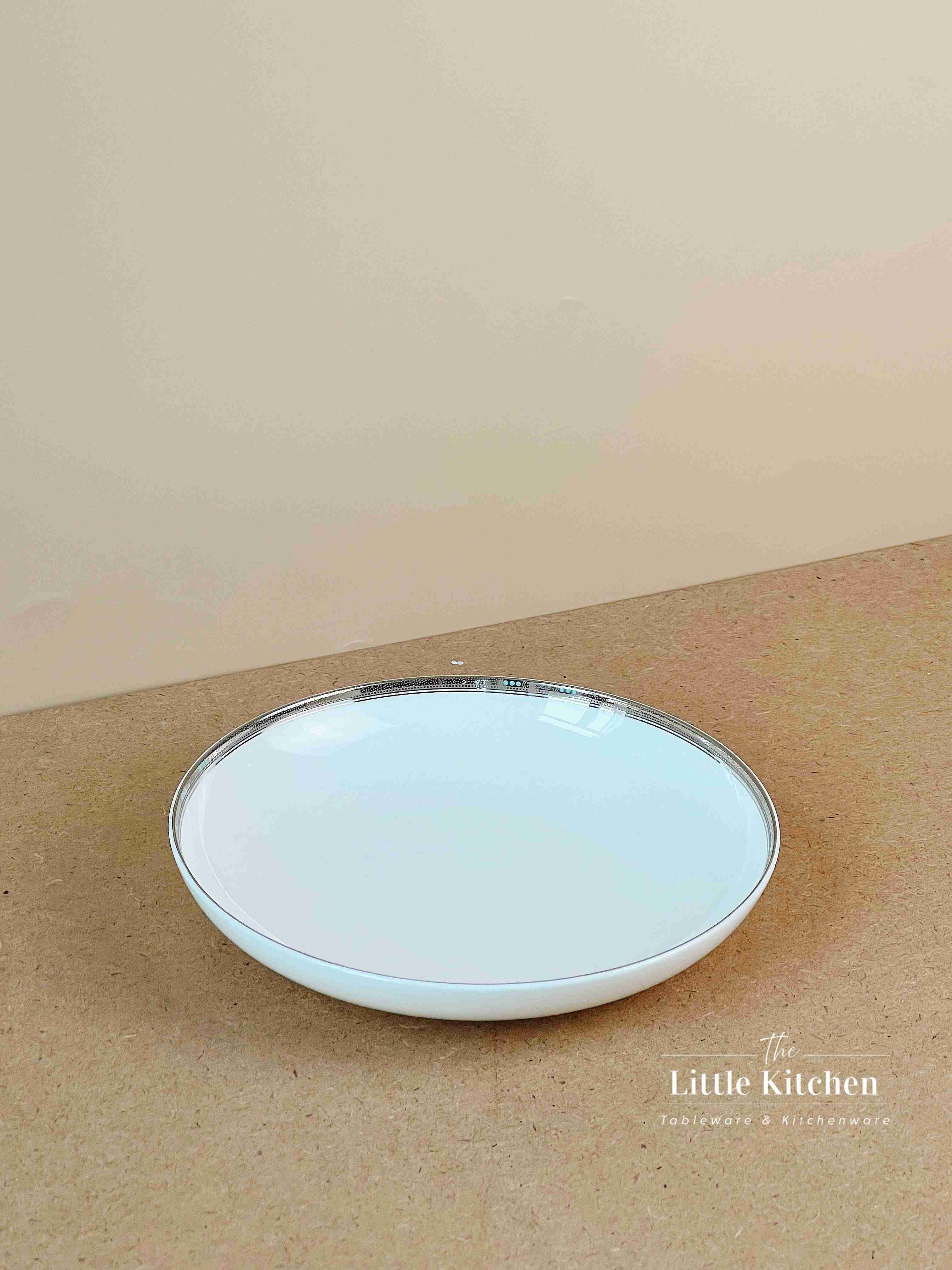 Bộ bát đĩa cao cấp sứ  Magie màu trắng viền bi