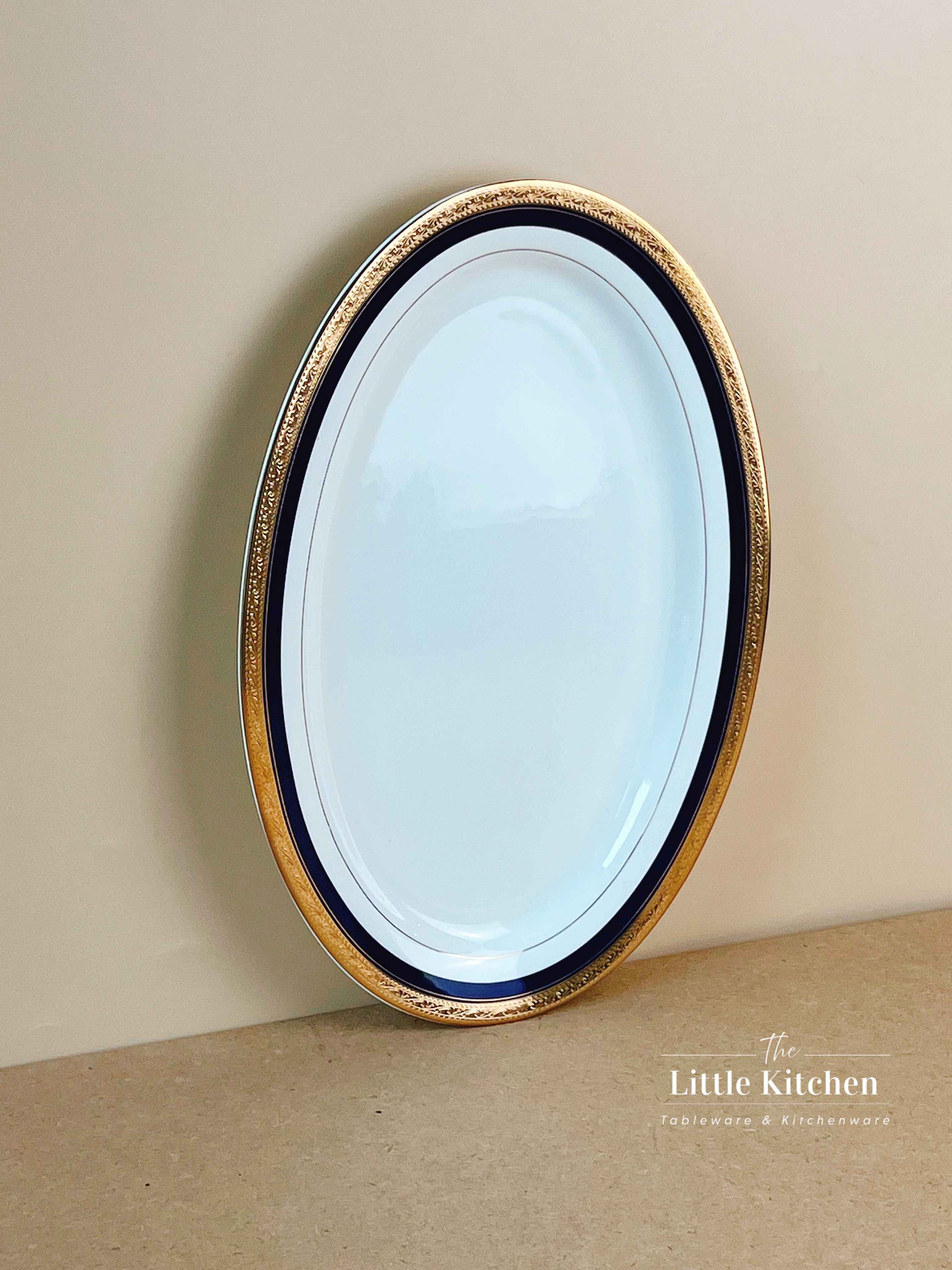 Bộ bát đĩa cao cấp sứ xương viền lam vàng