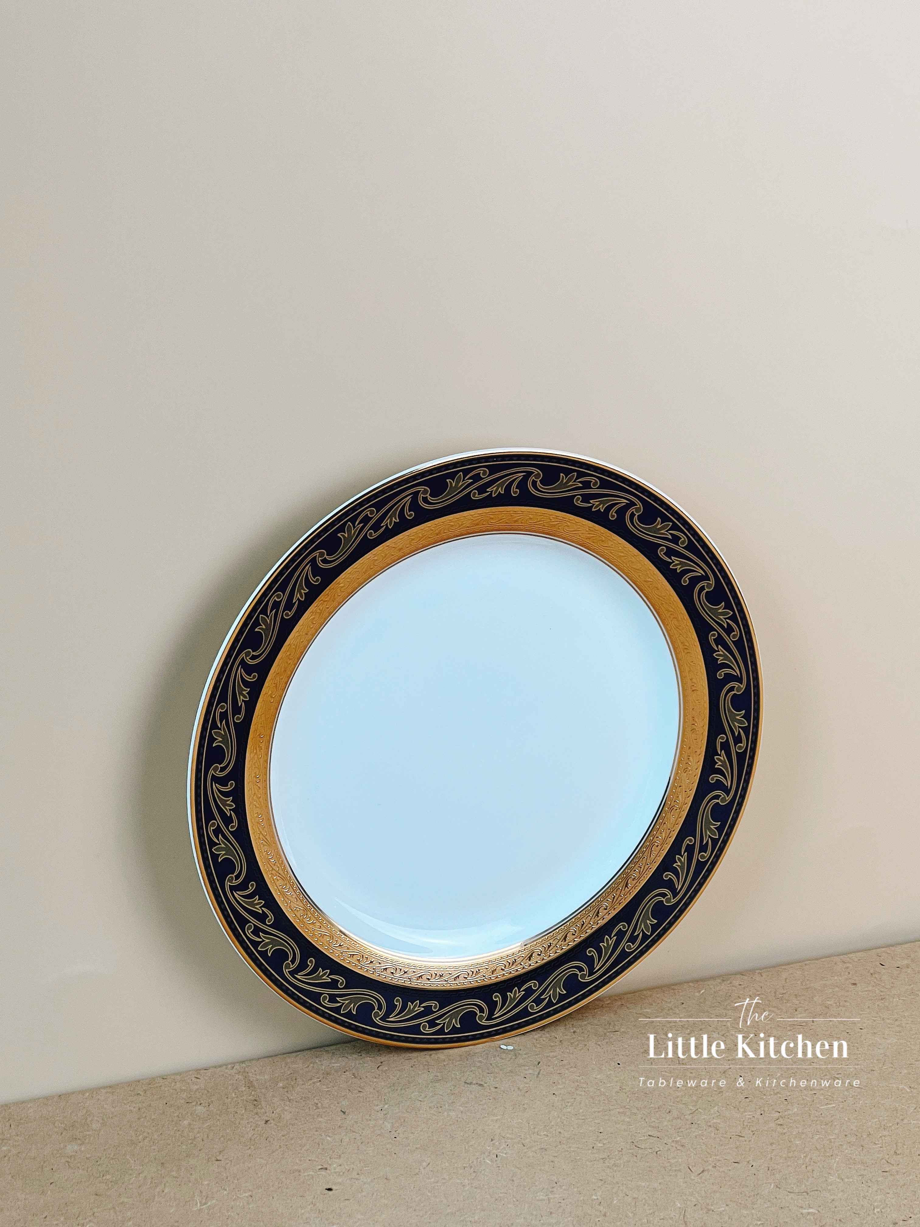 Bộ bát đĩa cao cấp sứ xương viền lam vàng