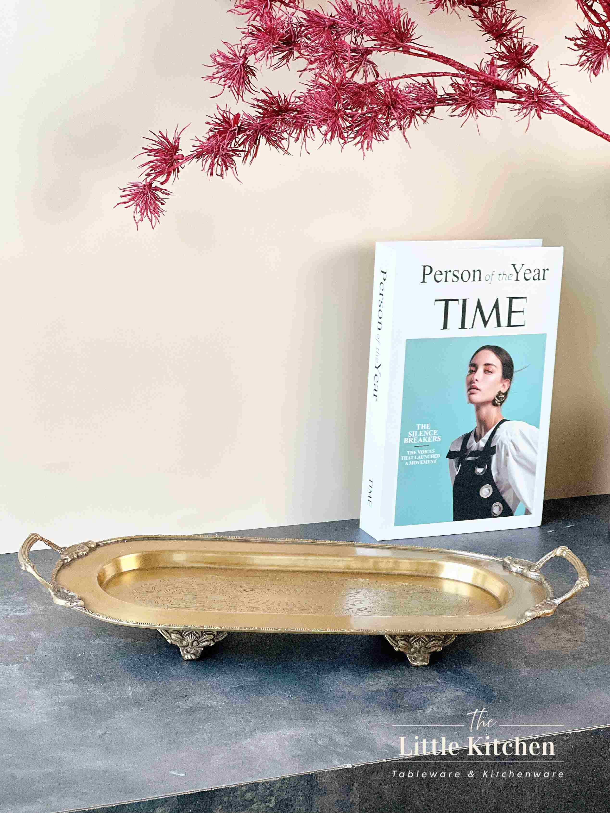 Đồng Ấn Độ khay bầu dục 2 tai vàng