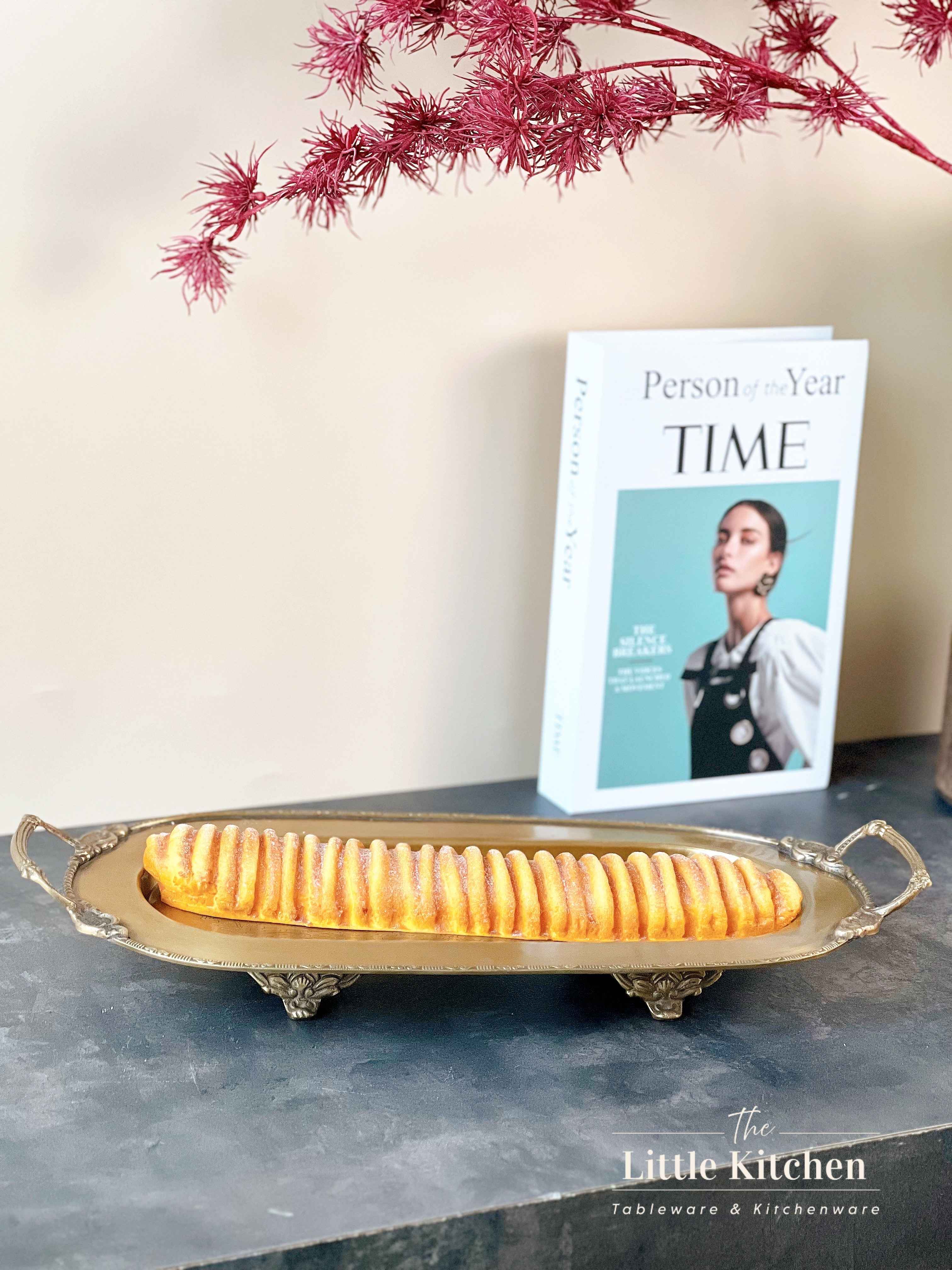 Đồng Ấn Độ khay bầu dục 2 tai vàng