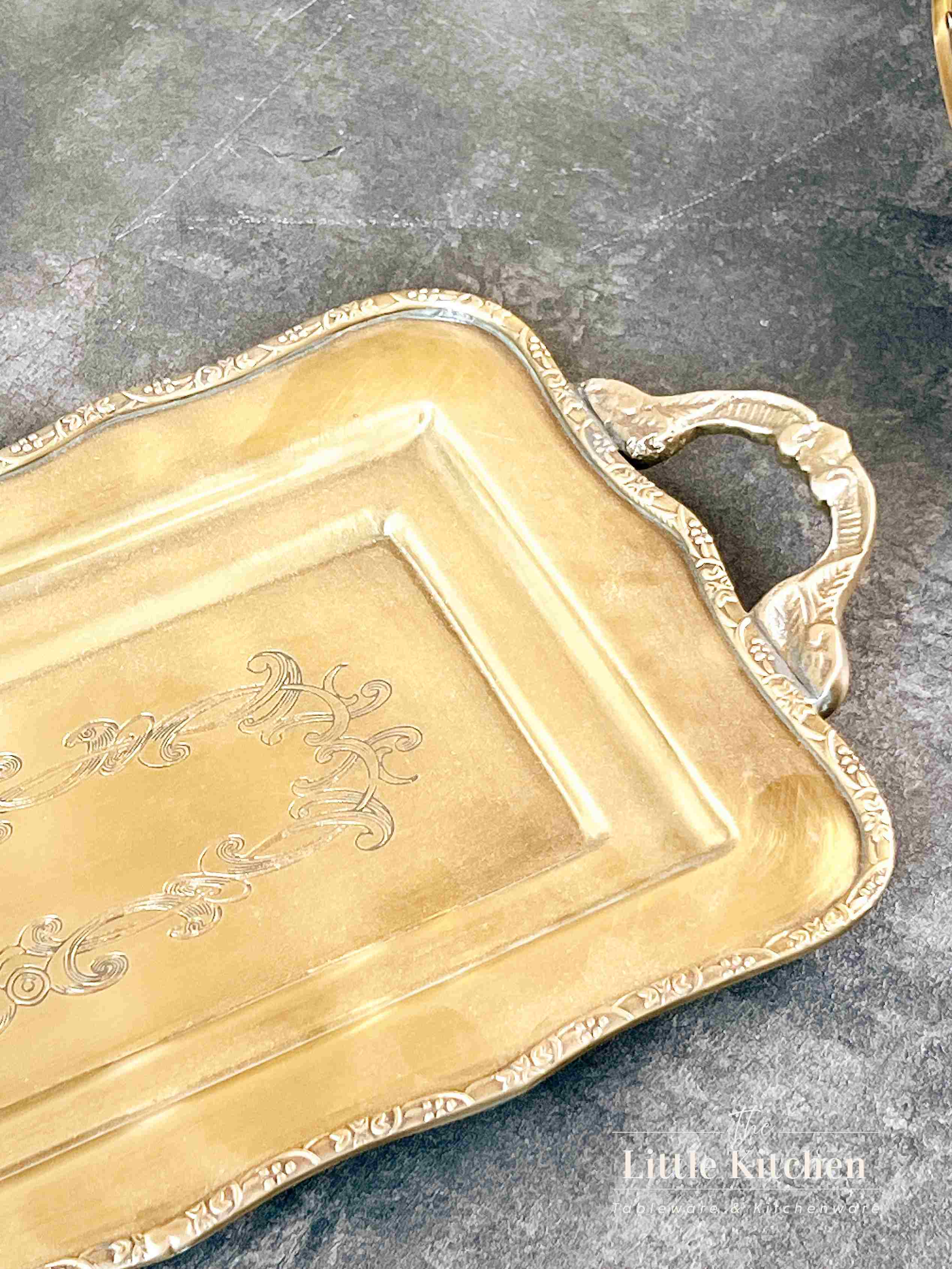 Đồng Ấn Độ khay hình chữ nhật 2 quai 34*17*2