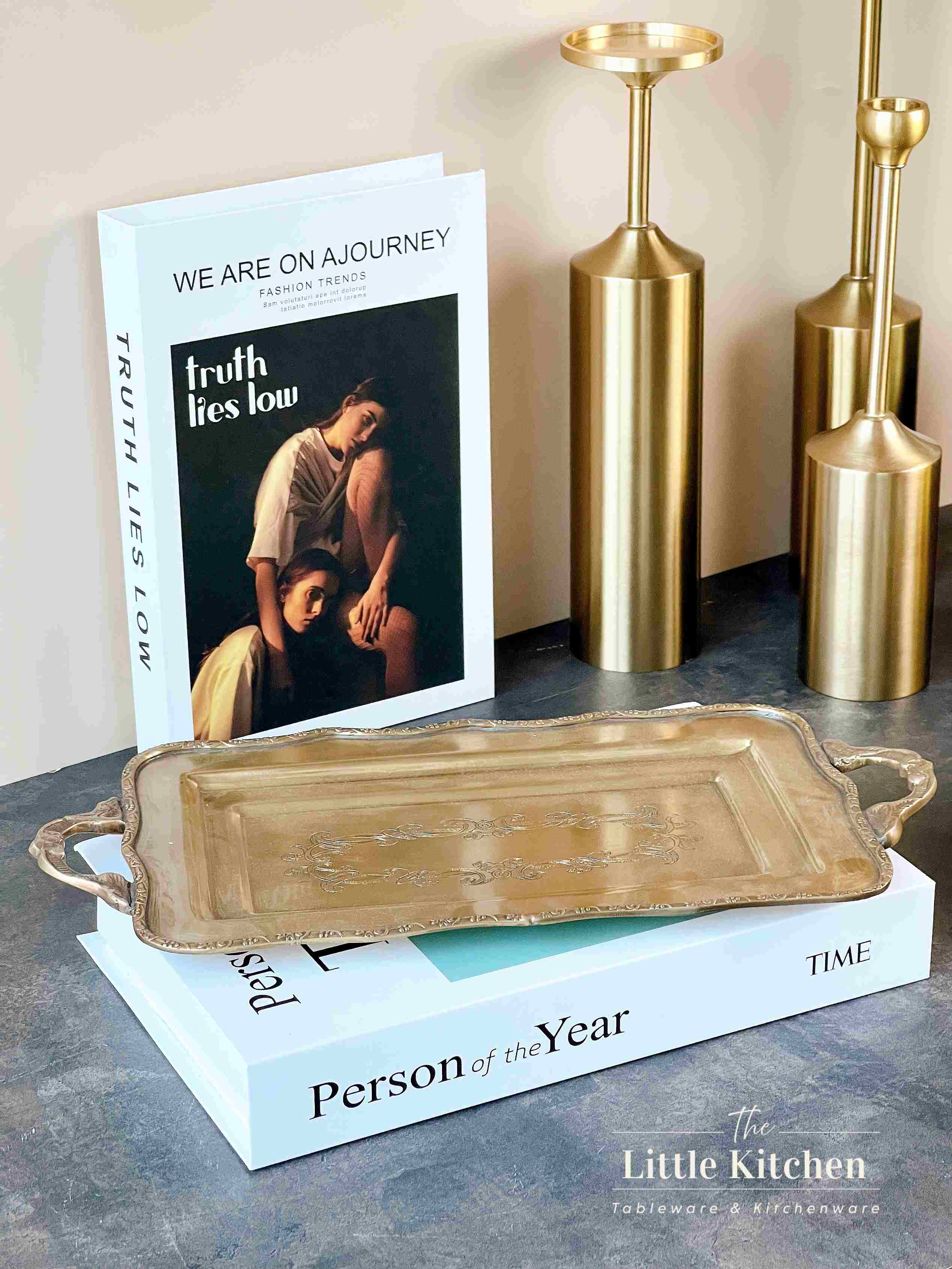 Đồng Ấn Độ khay hình chữ nhật 2 quai 34*17*2