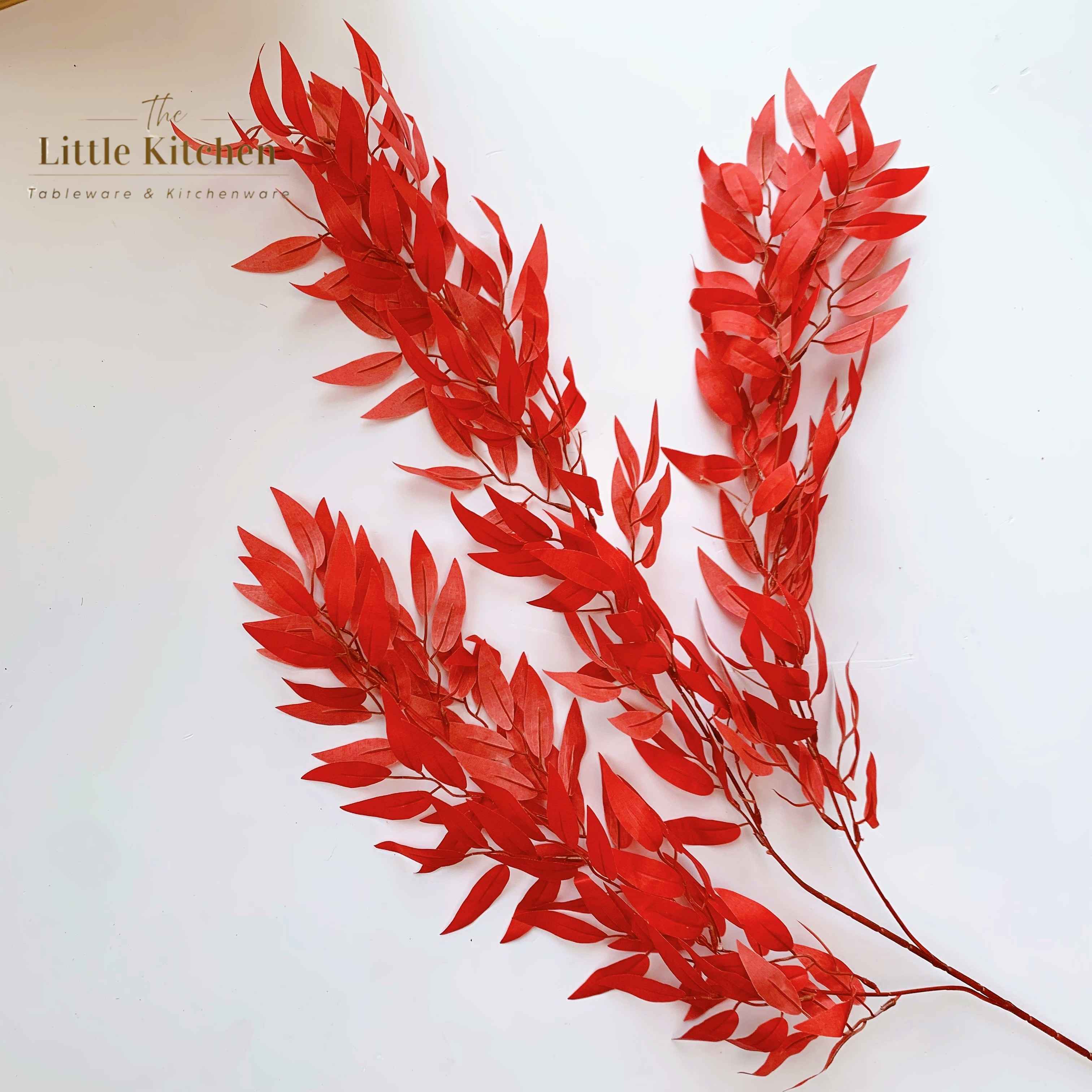 Cành lá dài nhỏ đỏ