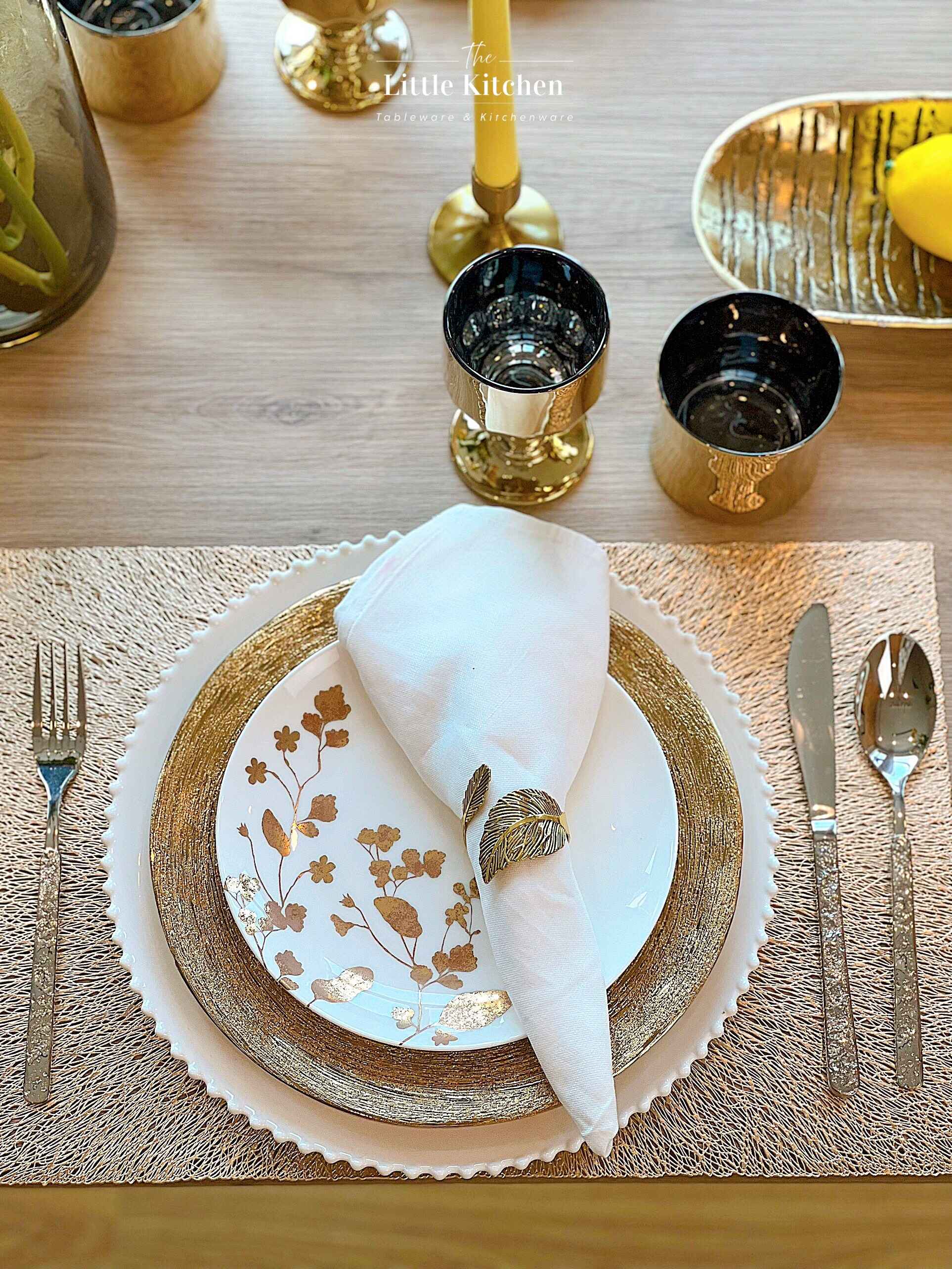 Set tiệc đĩa sứ xương hoạ tiết hoa