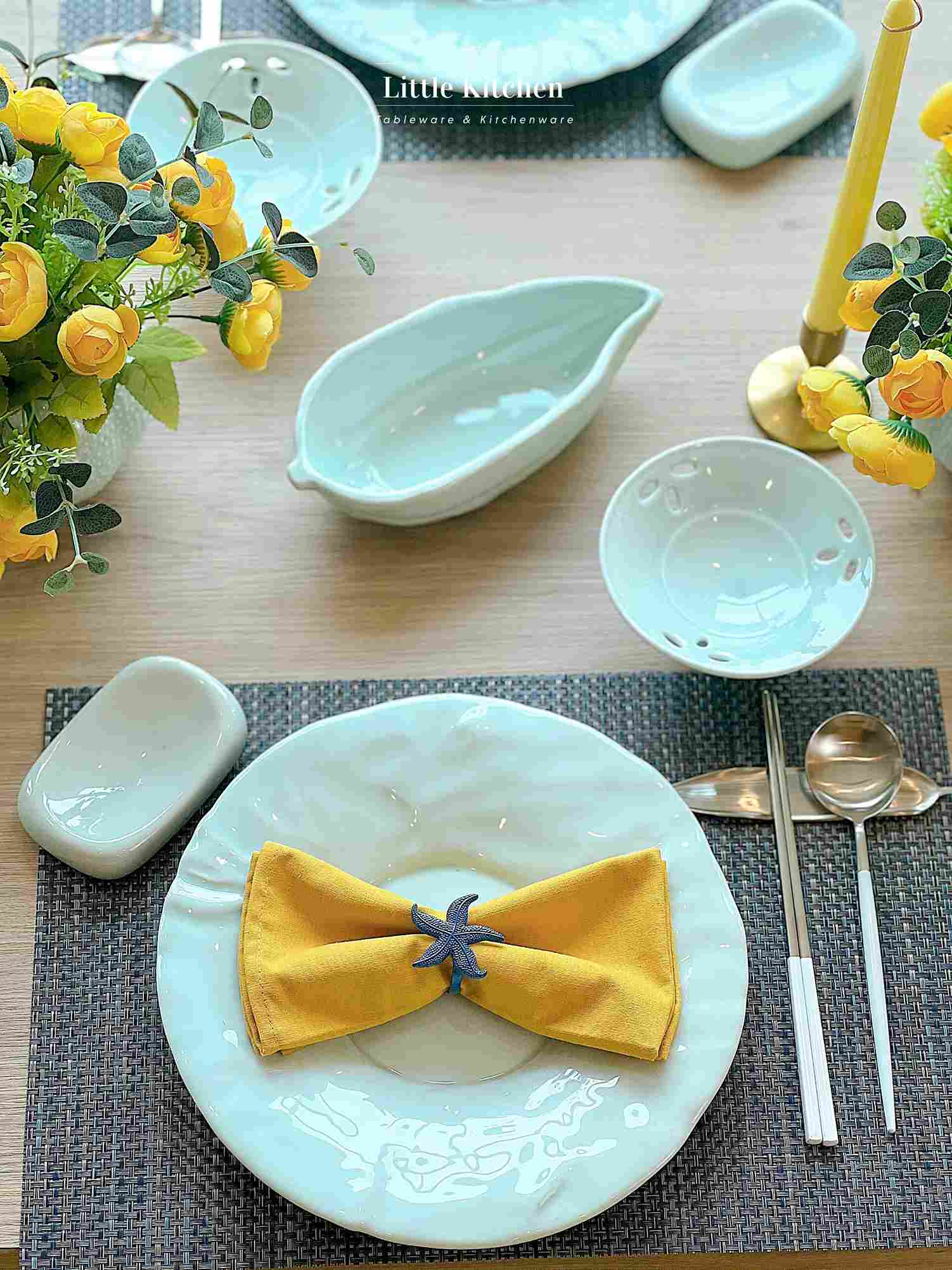 Set tiệc hoa mint bóng