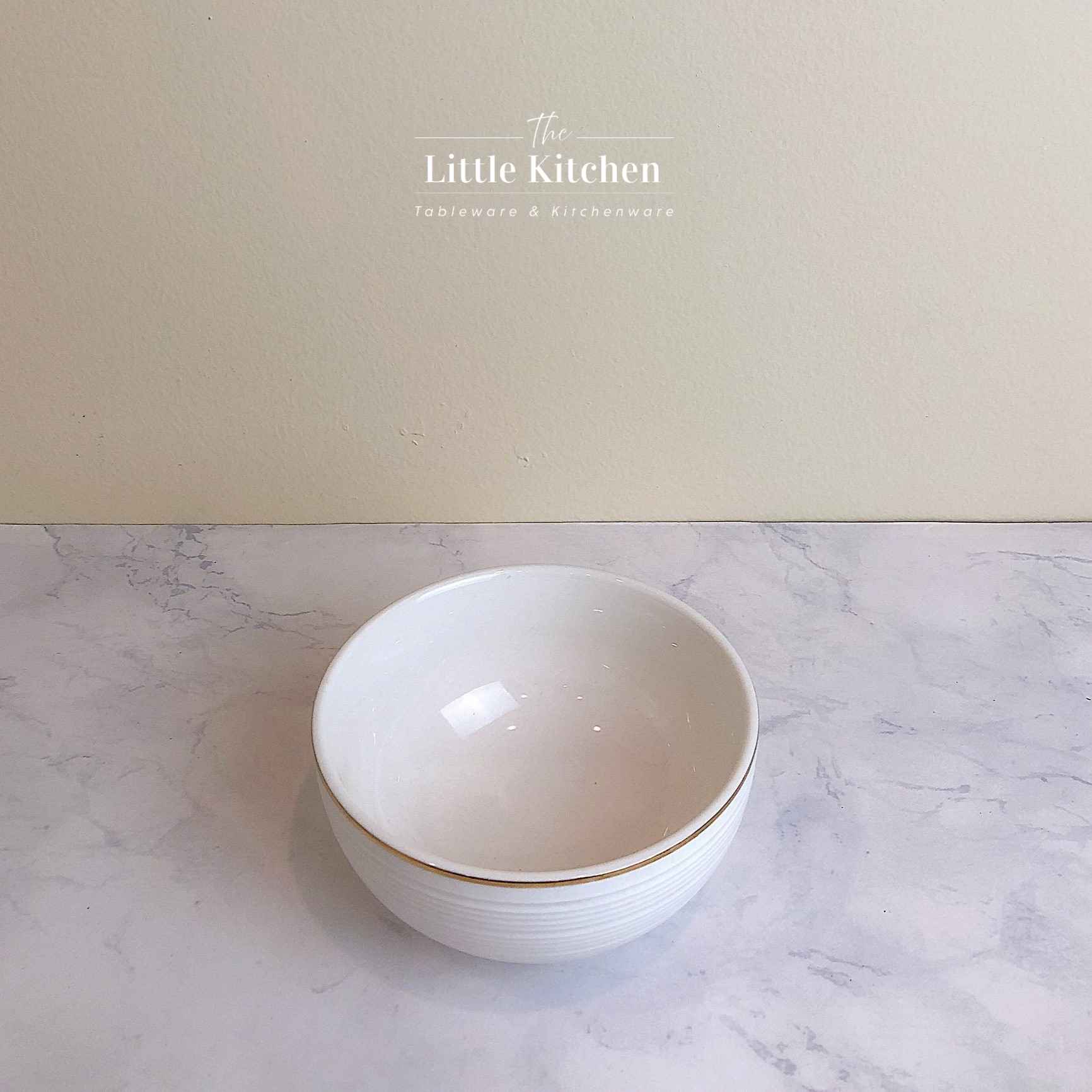 Bộ bát đĩa cao cấp màu trắng họa tiết gân viền vàng