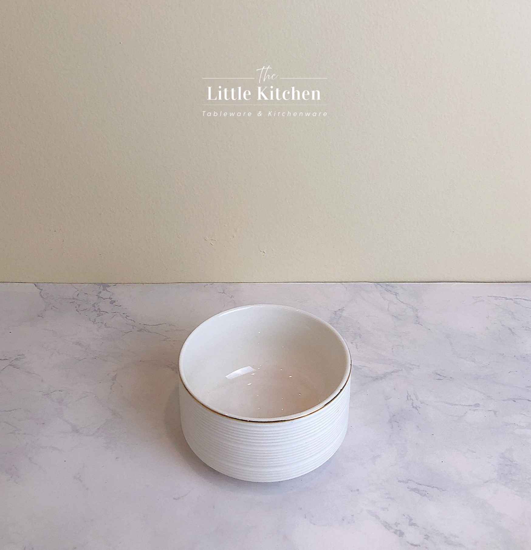 Bộ bát đĩa cao cấp màu trắng họa tiết gân viền vàng