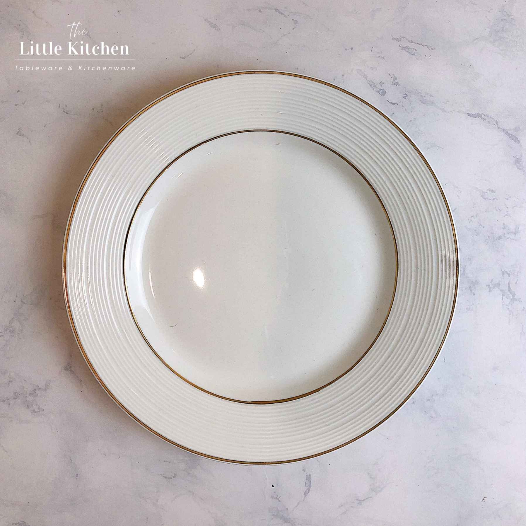 Bộ bát đĩa cao cấp màu trắng họa tiết gân viền vàng