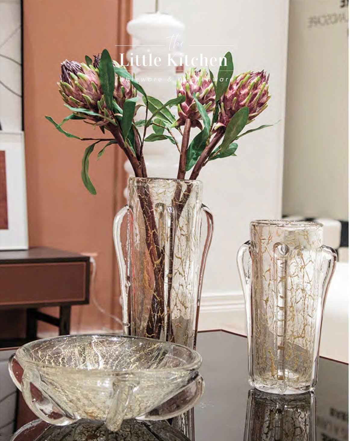 Bình thủy tinh vây nổi vệt vàng