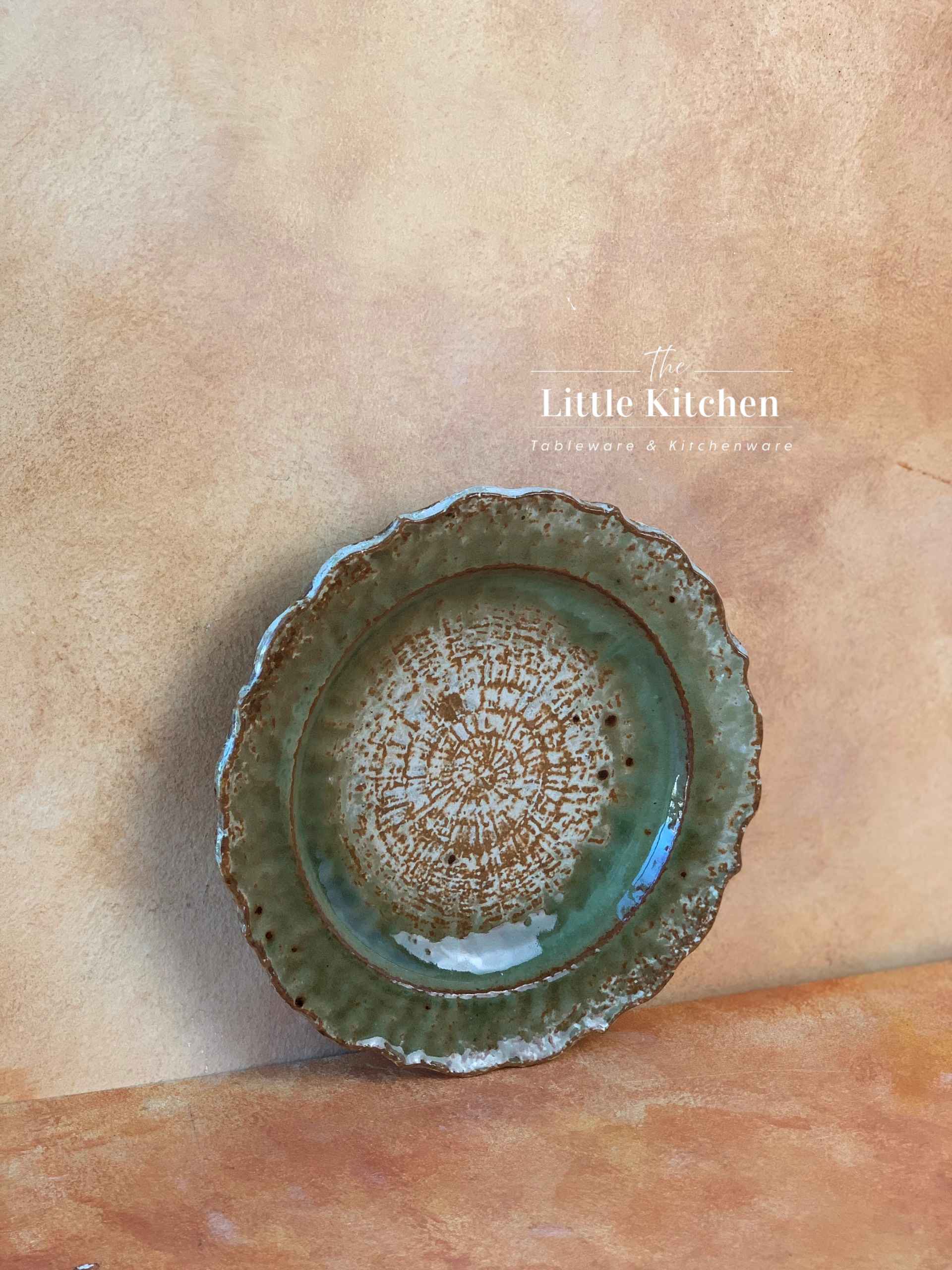 Bộ bát đĩa cao cấp phong cách Nhật Bản họa tiết loang màu lục