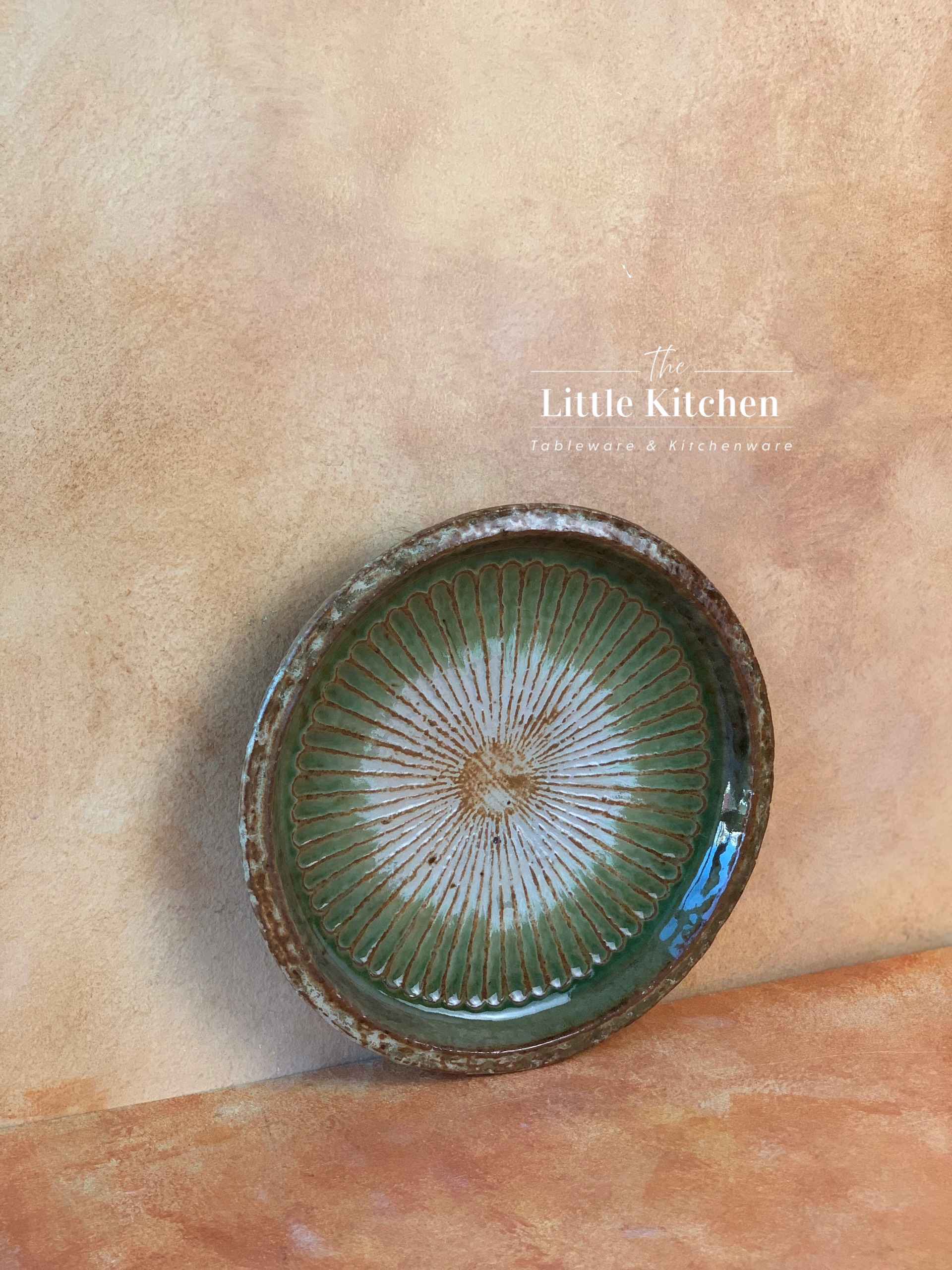 Bộ bát đĩa cao cấp phong cách Nhật Bản họa tiết loang màu lục