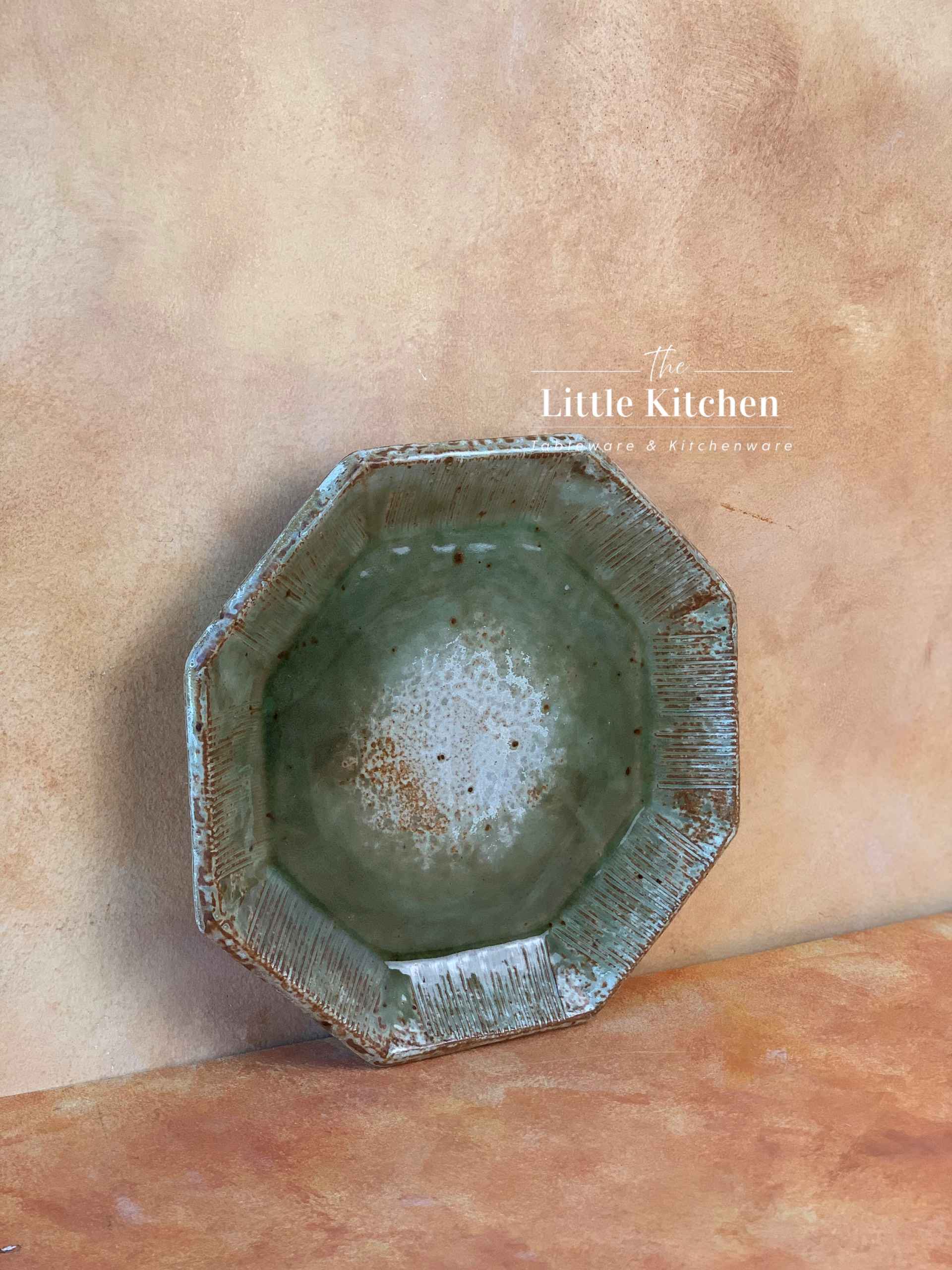 Bộ bát đĩa cao cấp phong cách Nhật Bản họa tiết loang màu lục