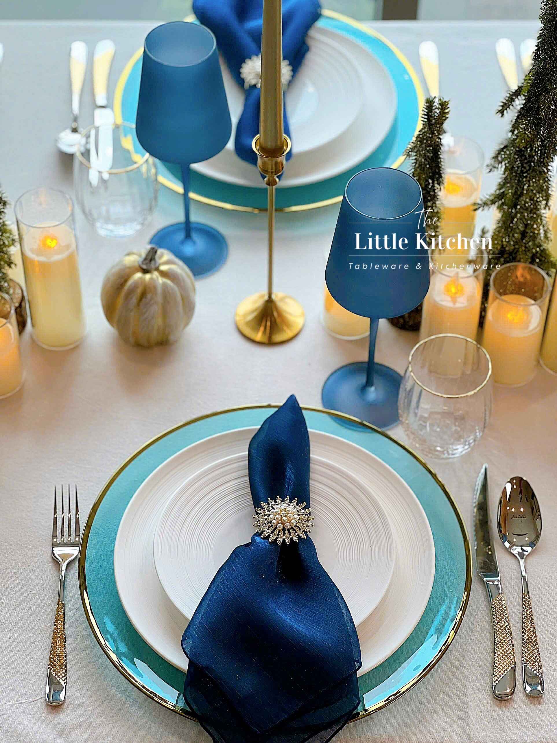 Set tiệc cưới xanh blue